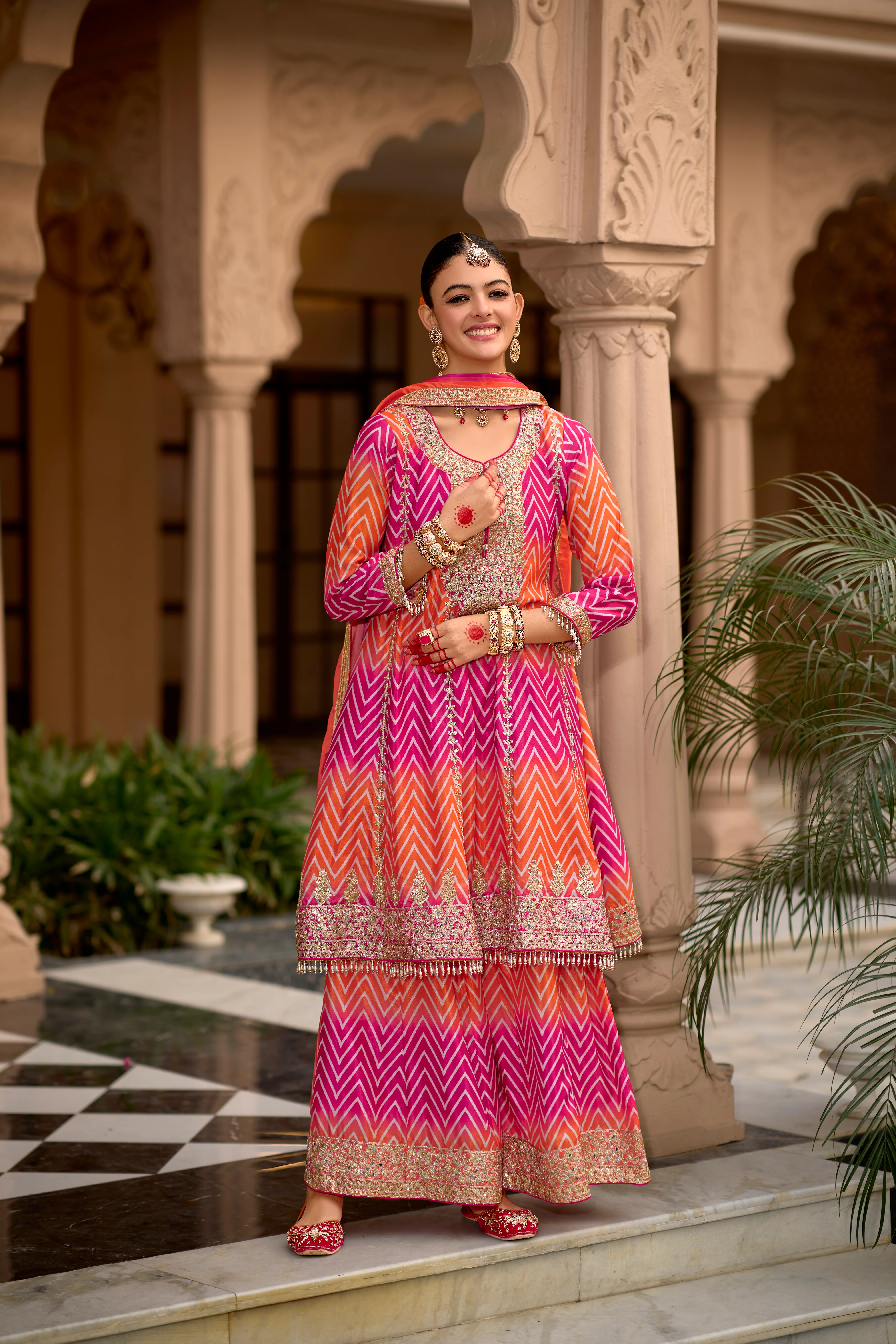 Neeru Rose Full Heavy Work Premium Suit Set - Image 4