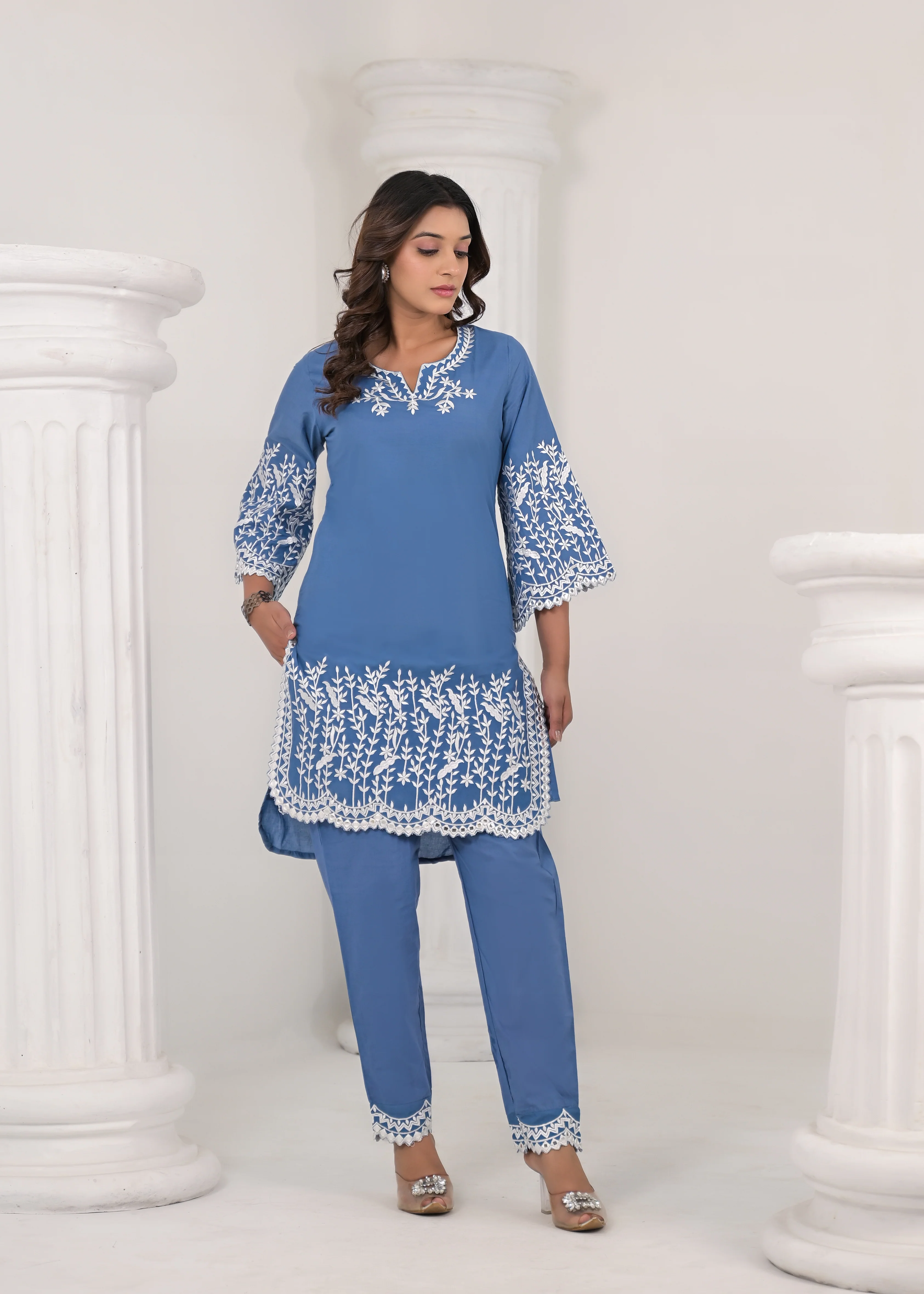 Lipika Lapis Embroidered Cotton Co-ord set - Image 5