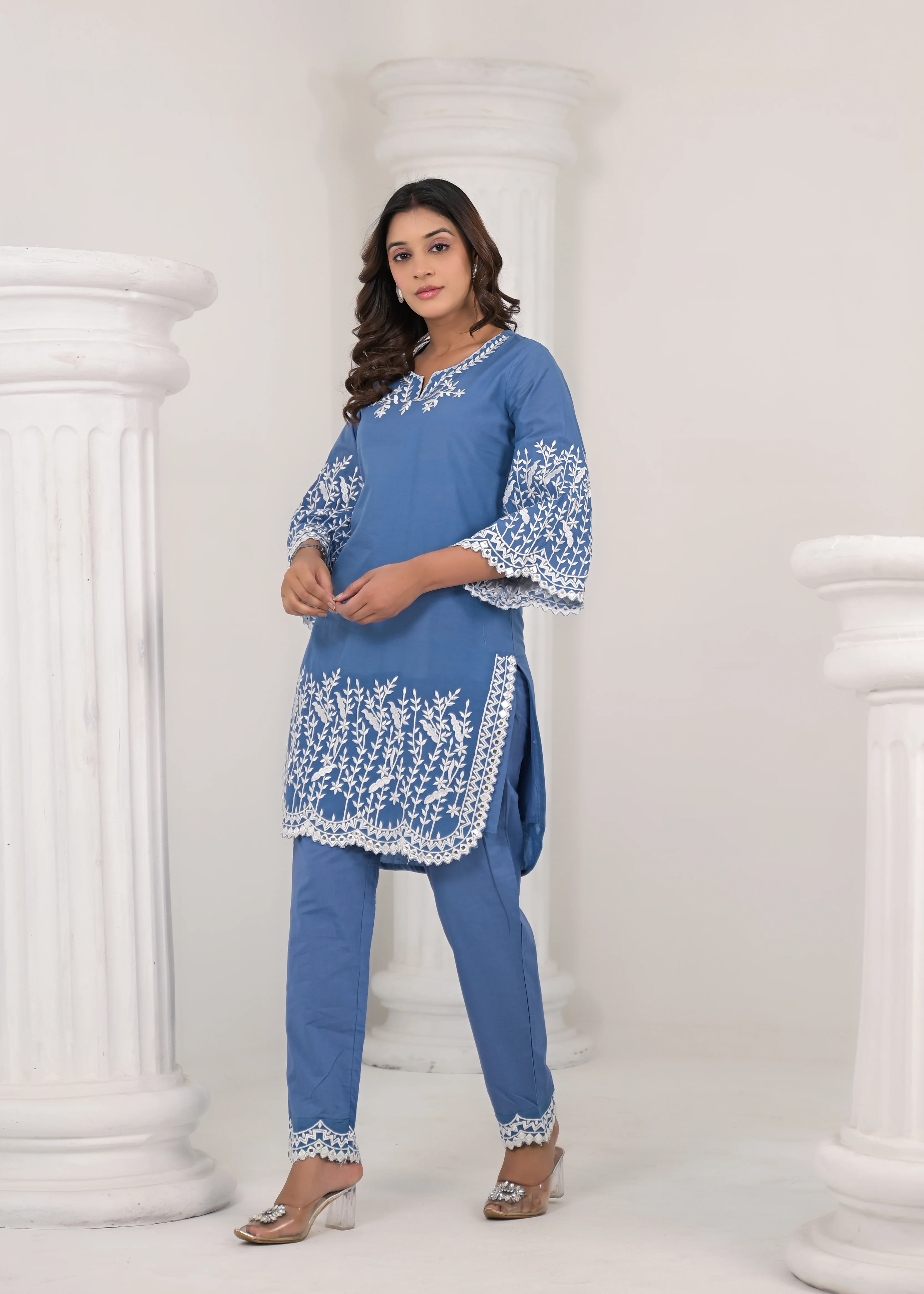 Lipika Lapis Embroidered Cotton Co-ord set - Image 7