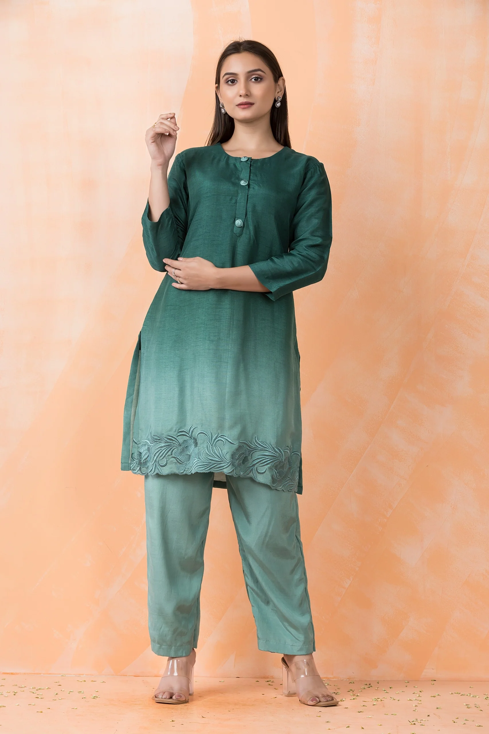 Sabhya Pine Embrodiered Co-ord Set - Image 4