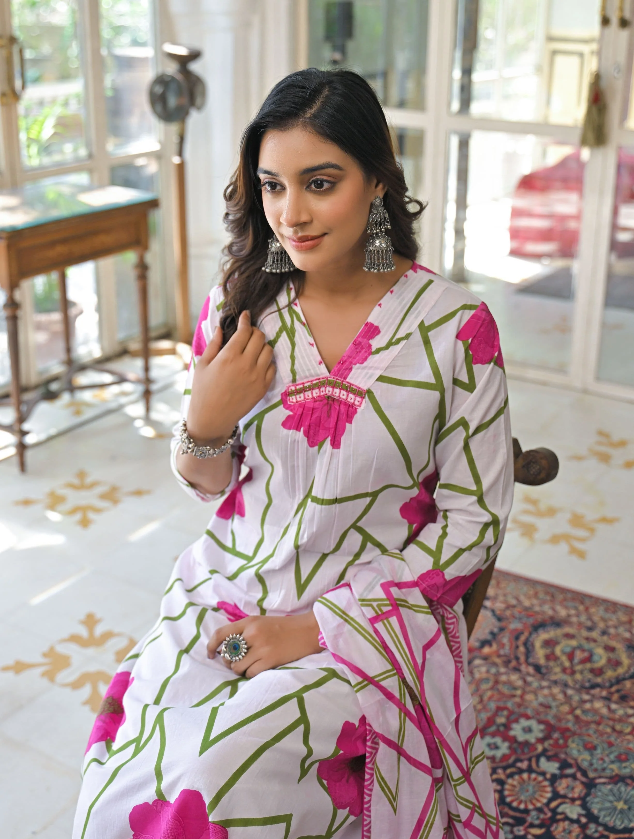 Yutika Rose Cotton Suit set - Image 2