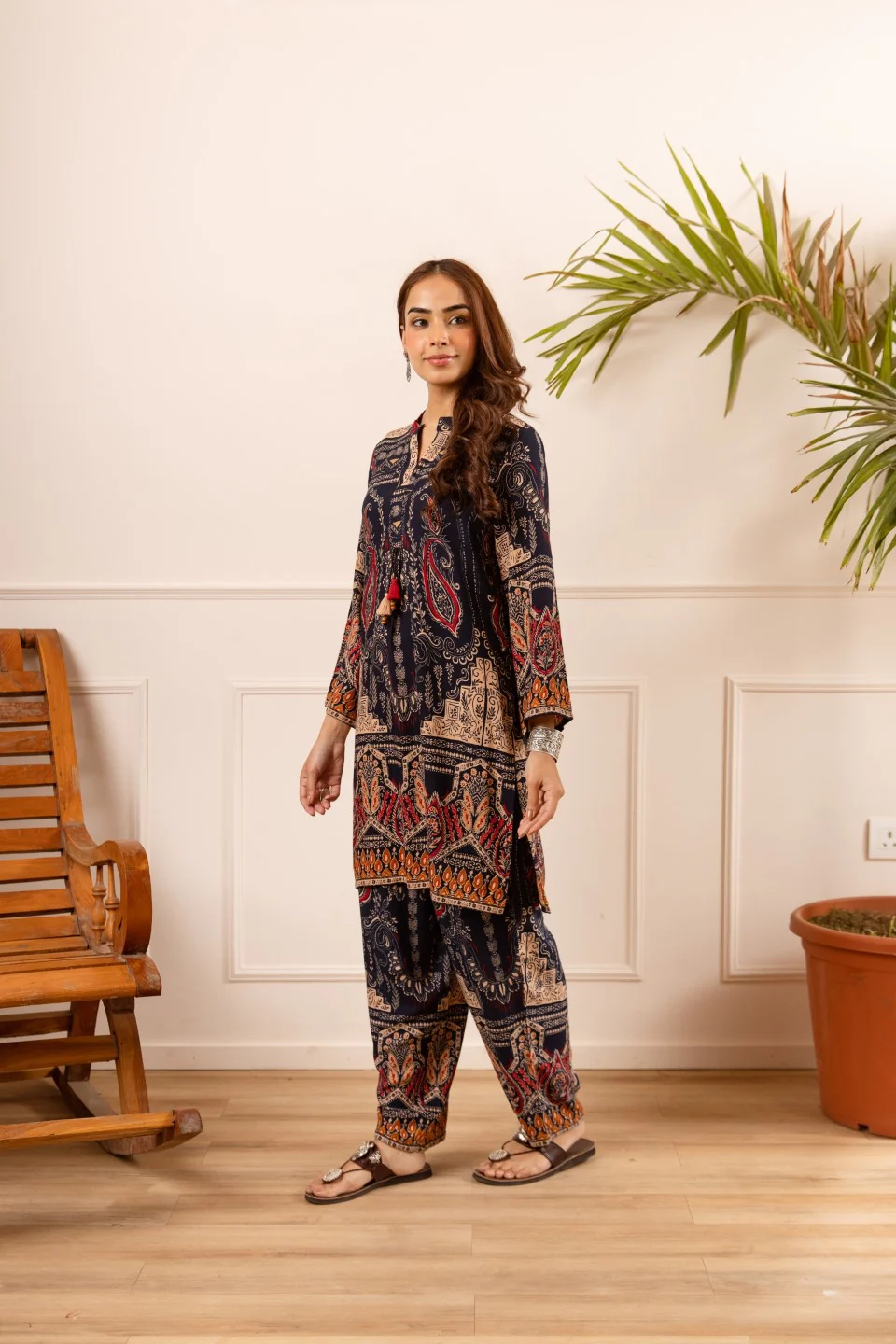 Karen stone printed cotton co-ord set - Image 6