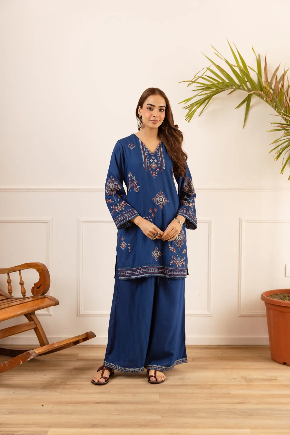 Karen Tufts embroidery cotton co-ord set - Image 3
