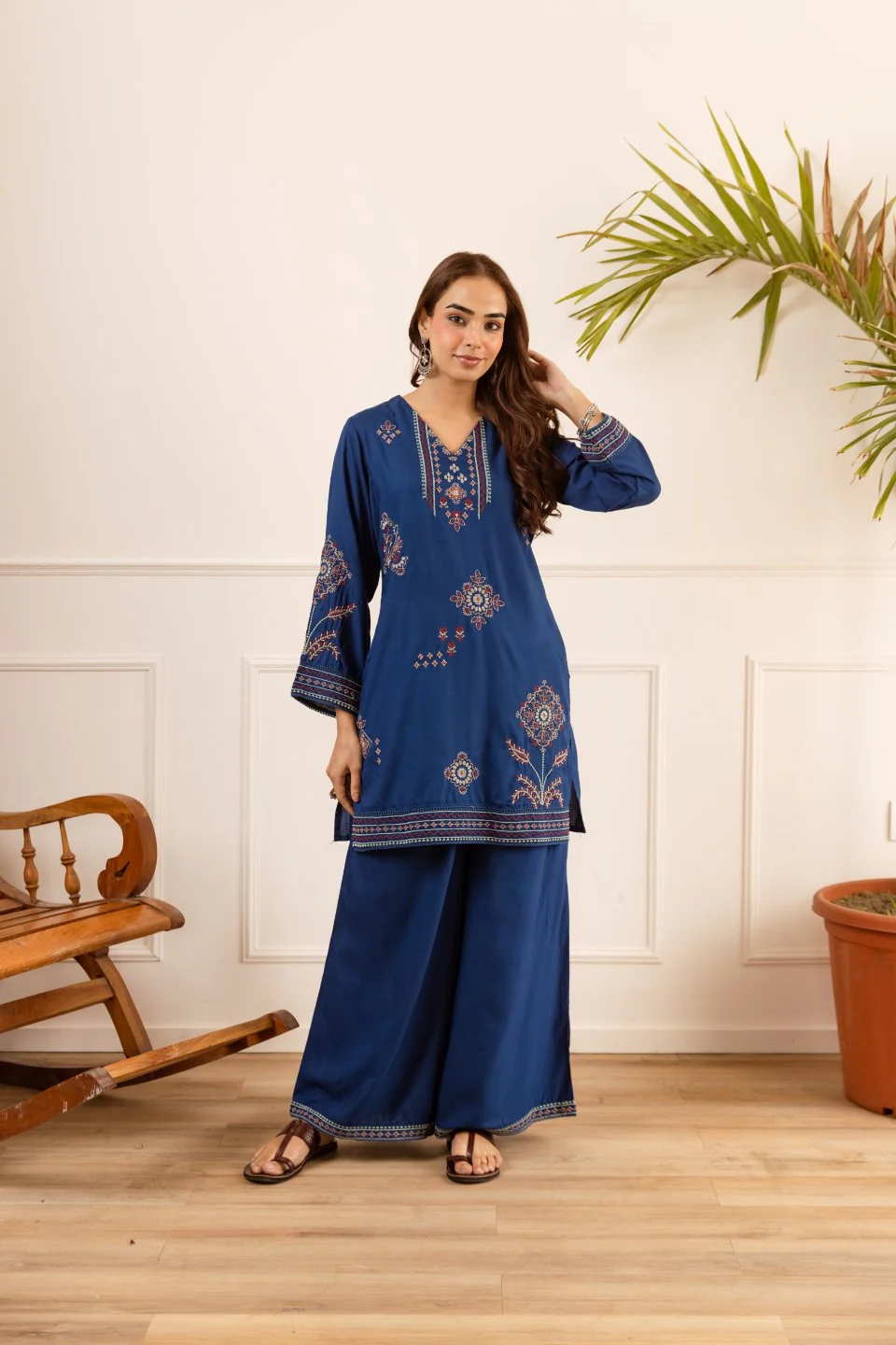 Karen Tufts embroidery cotton co-ord set - Image 8