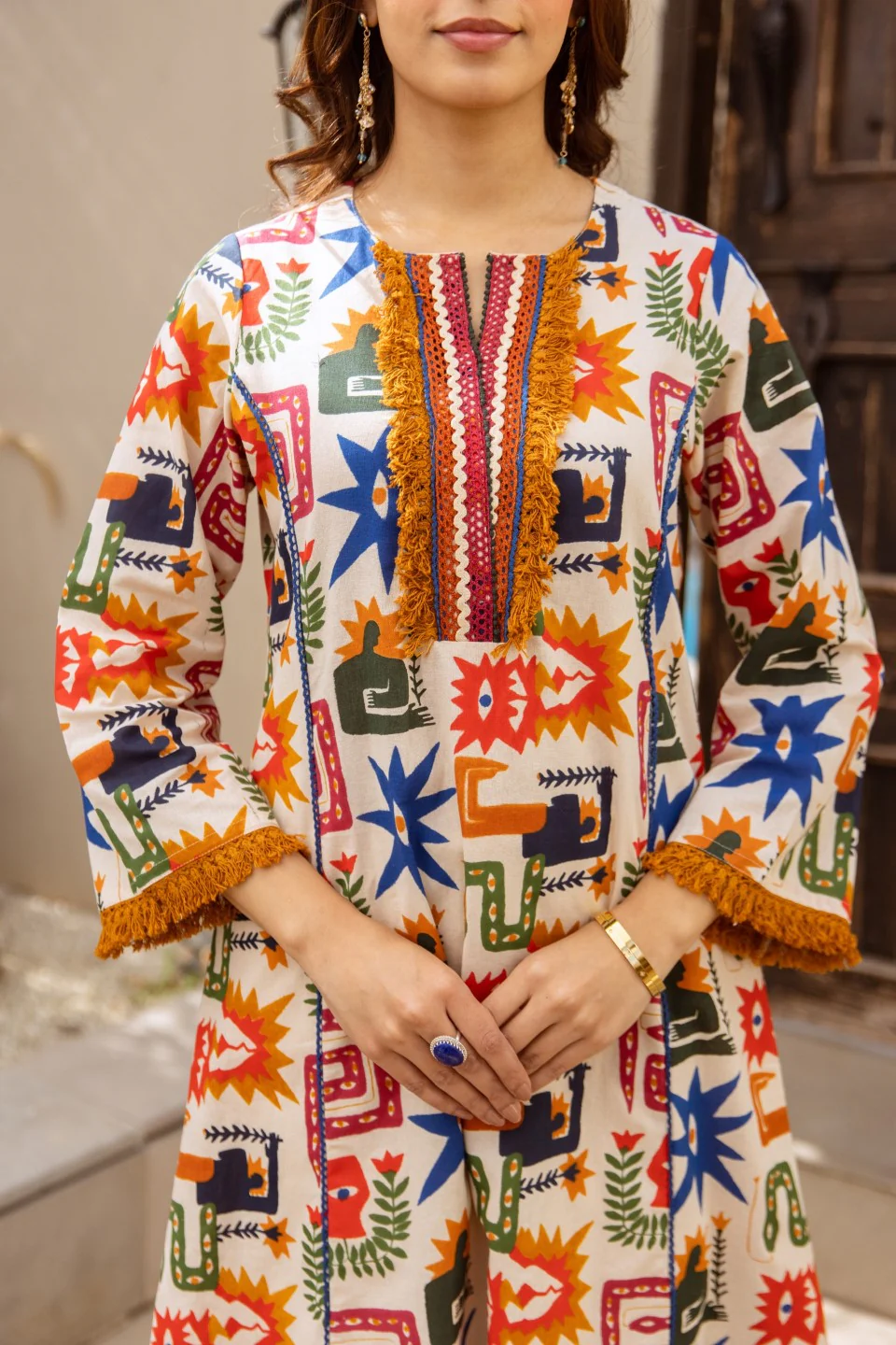 Karen Artsy cotton kurta pant set - Image 4