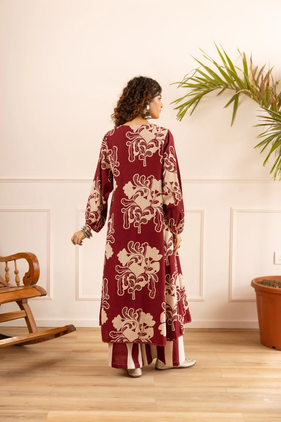Karen sangria printed cotton co-ord set - Image 4