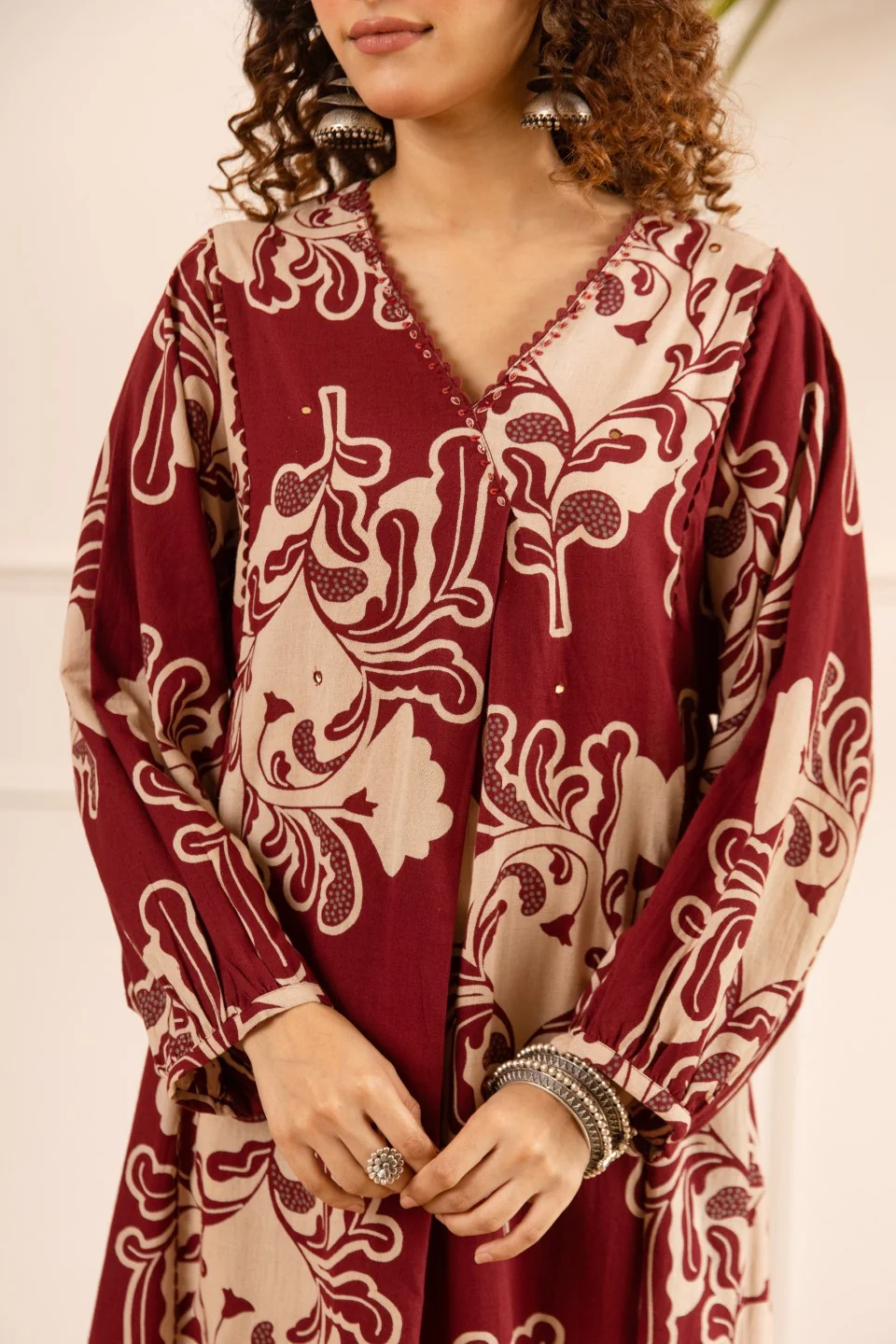 Karen sangria printed cotton co-ord set - Image 5