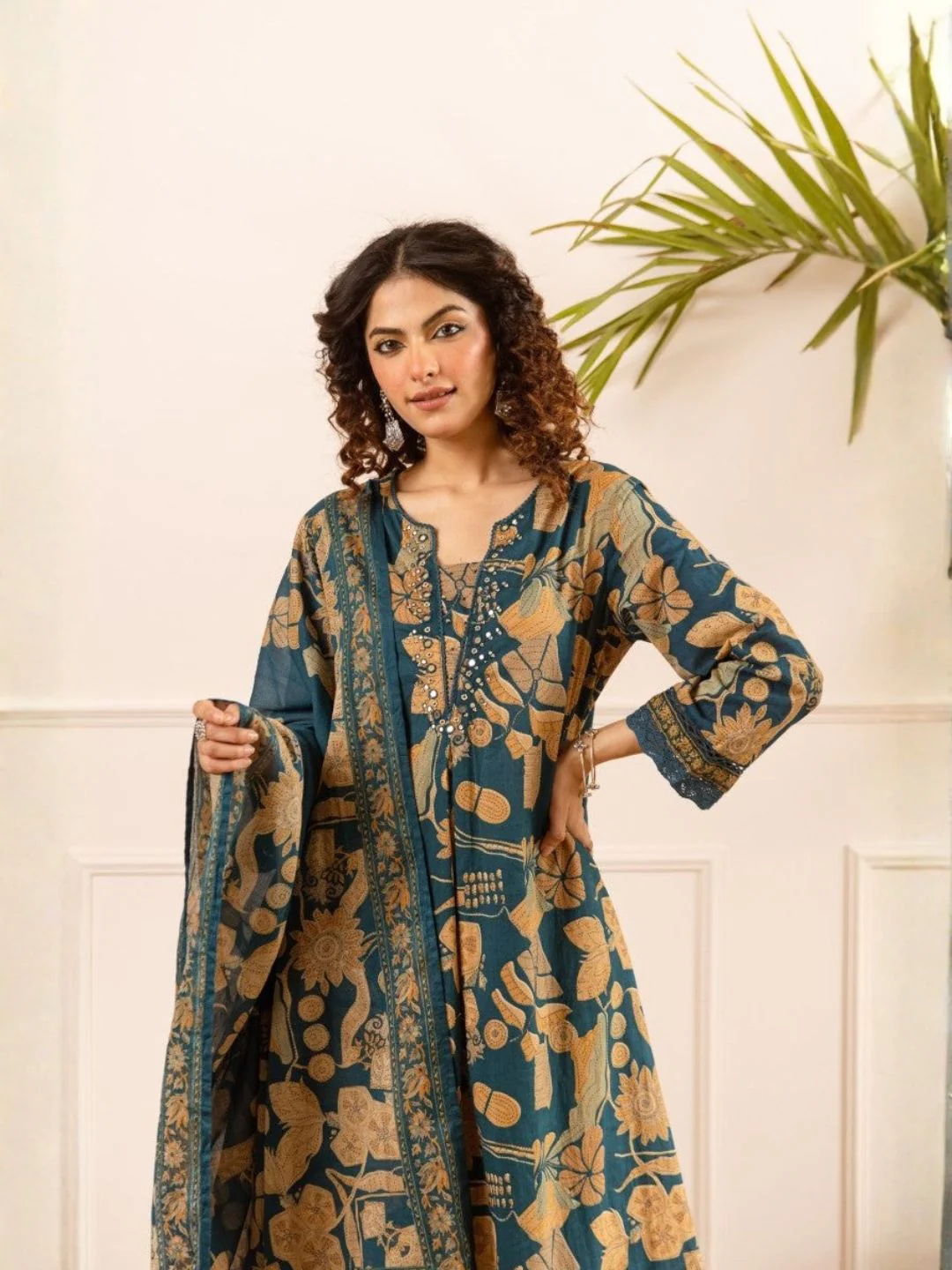 Karen sapphire cotton suit set - Image 4