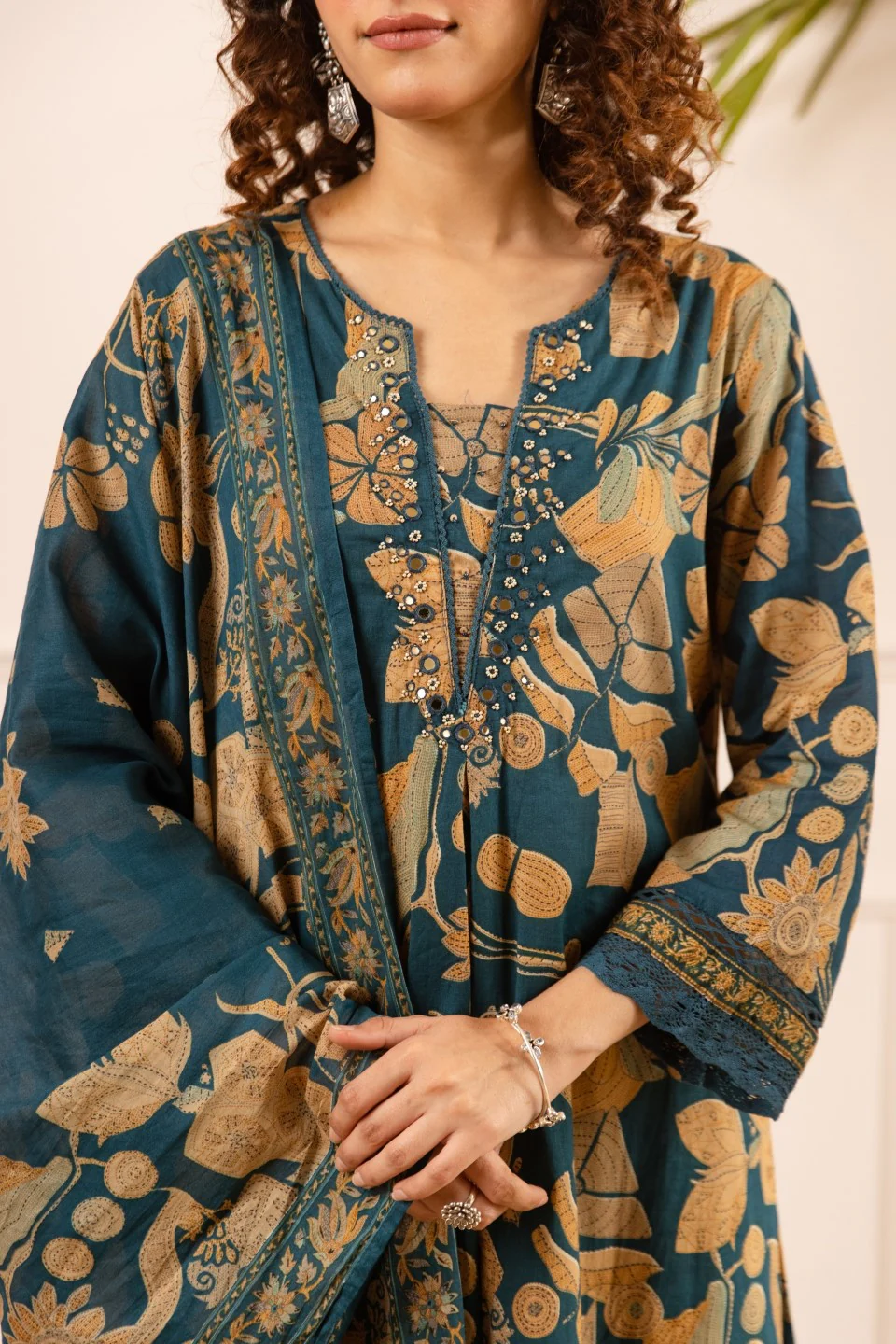 Karen sapphire cotton suit set - Image 5