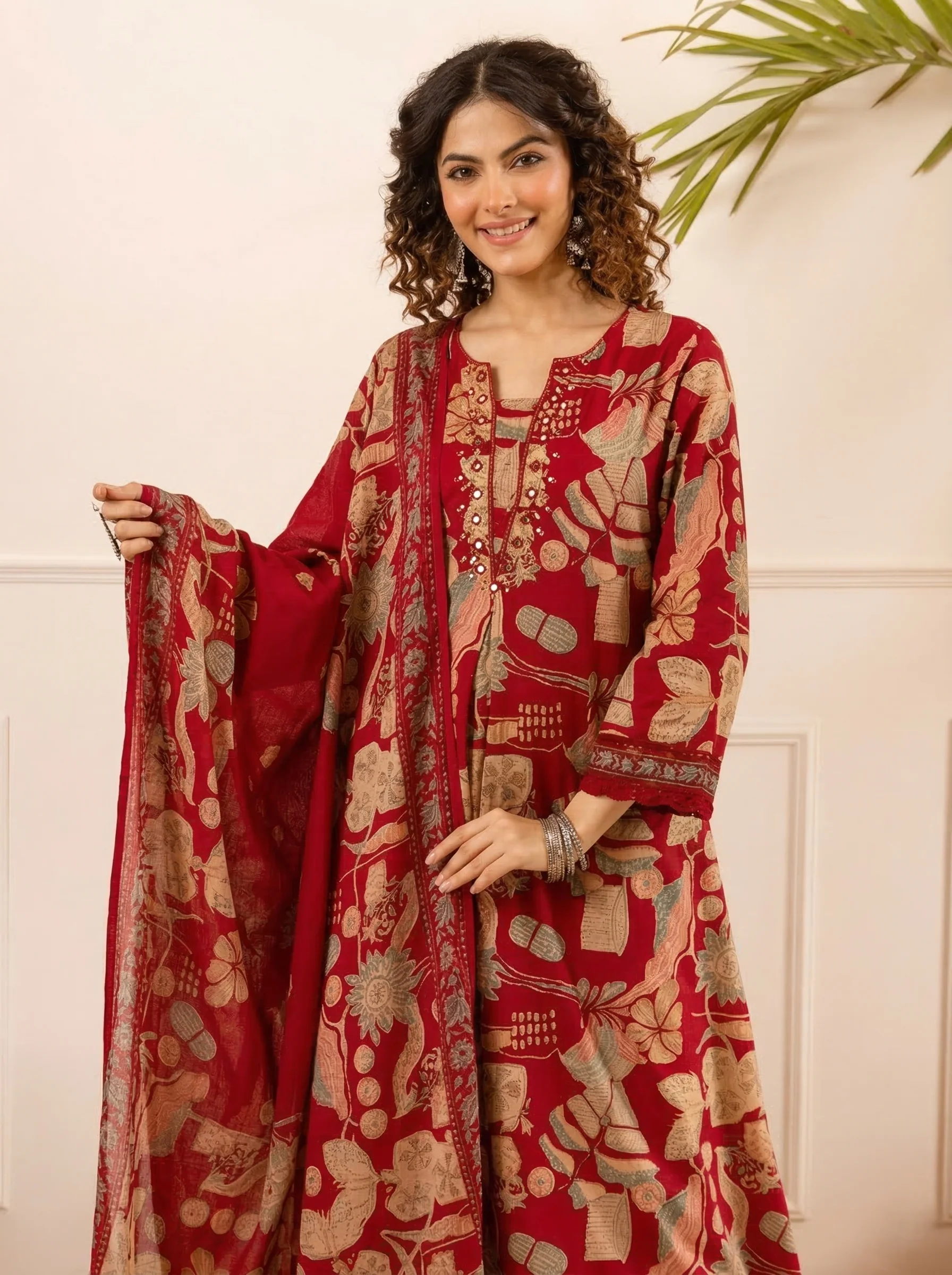 Karen Scarlet printed cotton suit set - Image 2