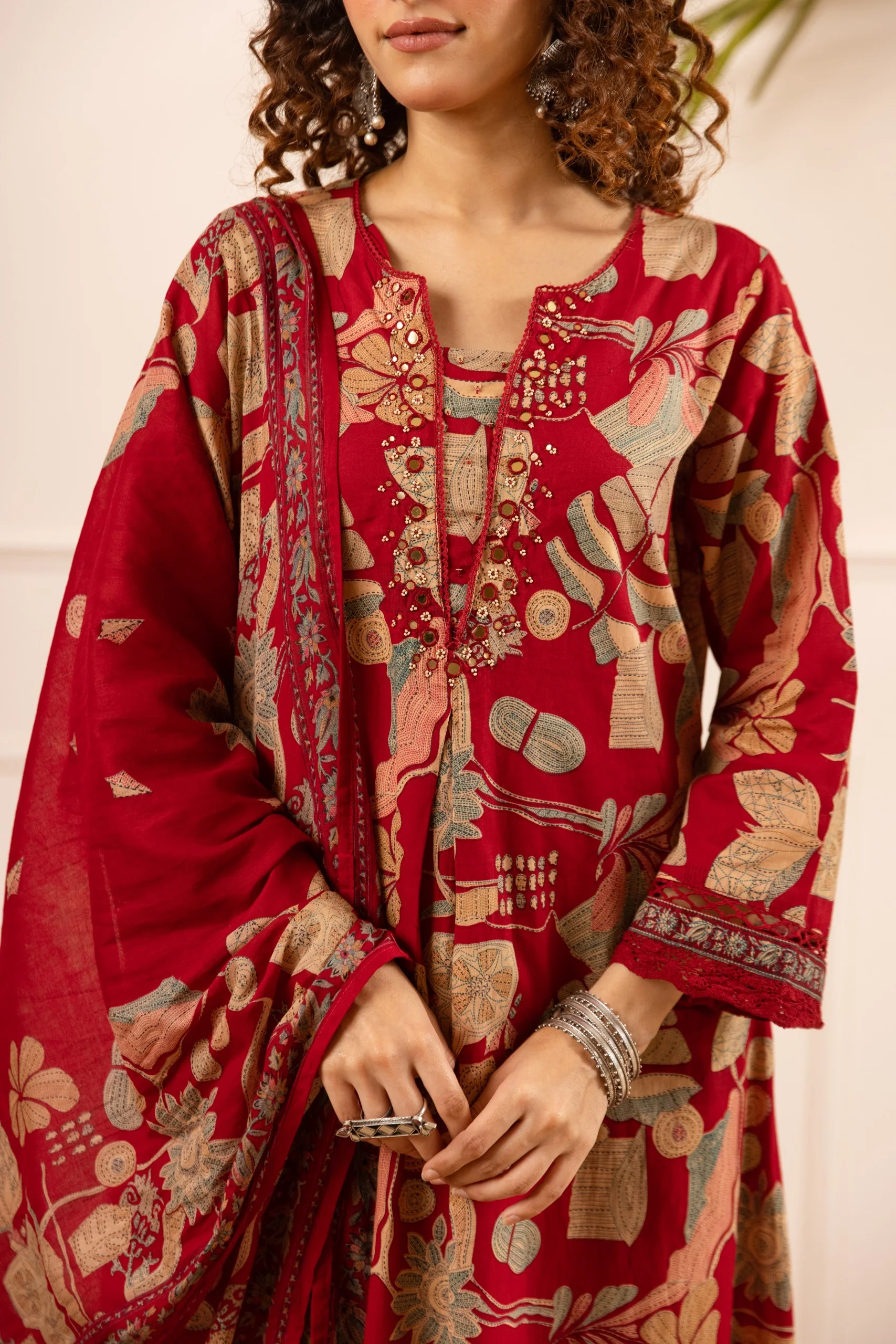 Karen Scarlet printed cotton suit set - Image 5
