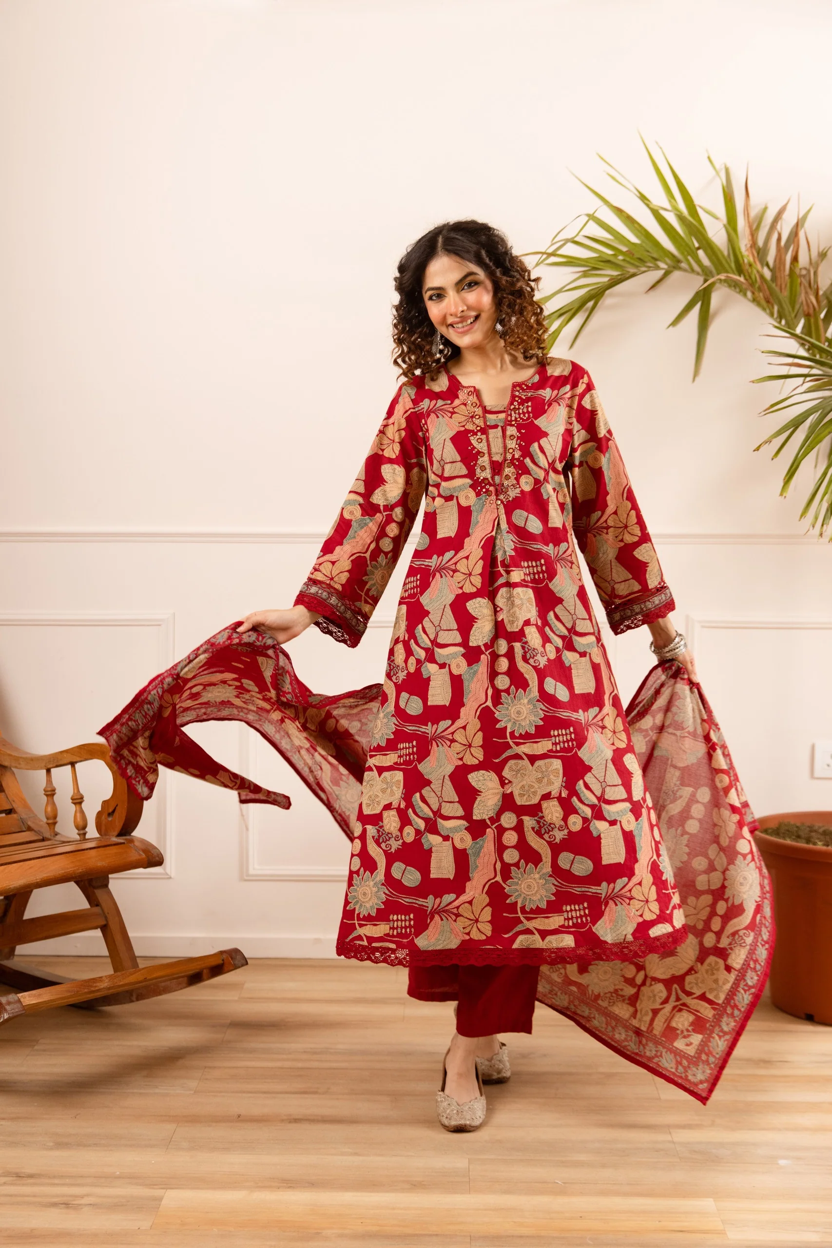 Karen Scarlet printed cotton suit set - Image 6