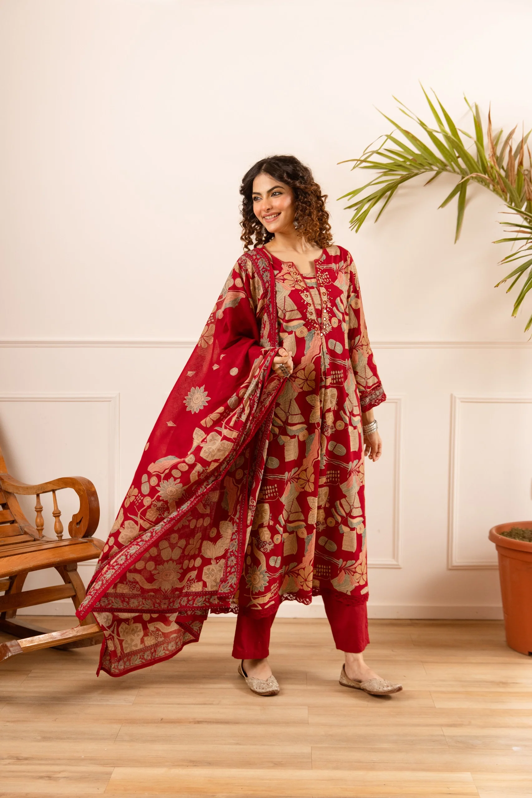 Karen Scarlet printed cotton suit set - Image 9