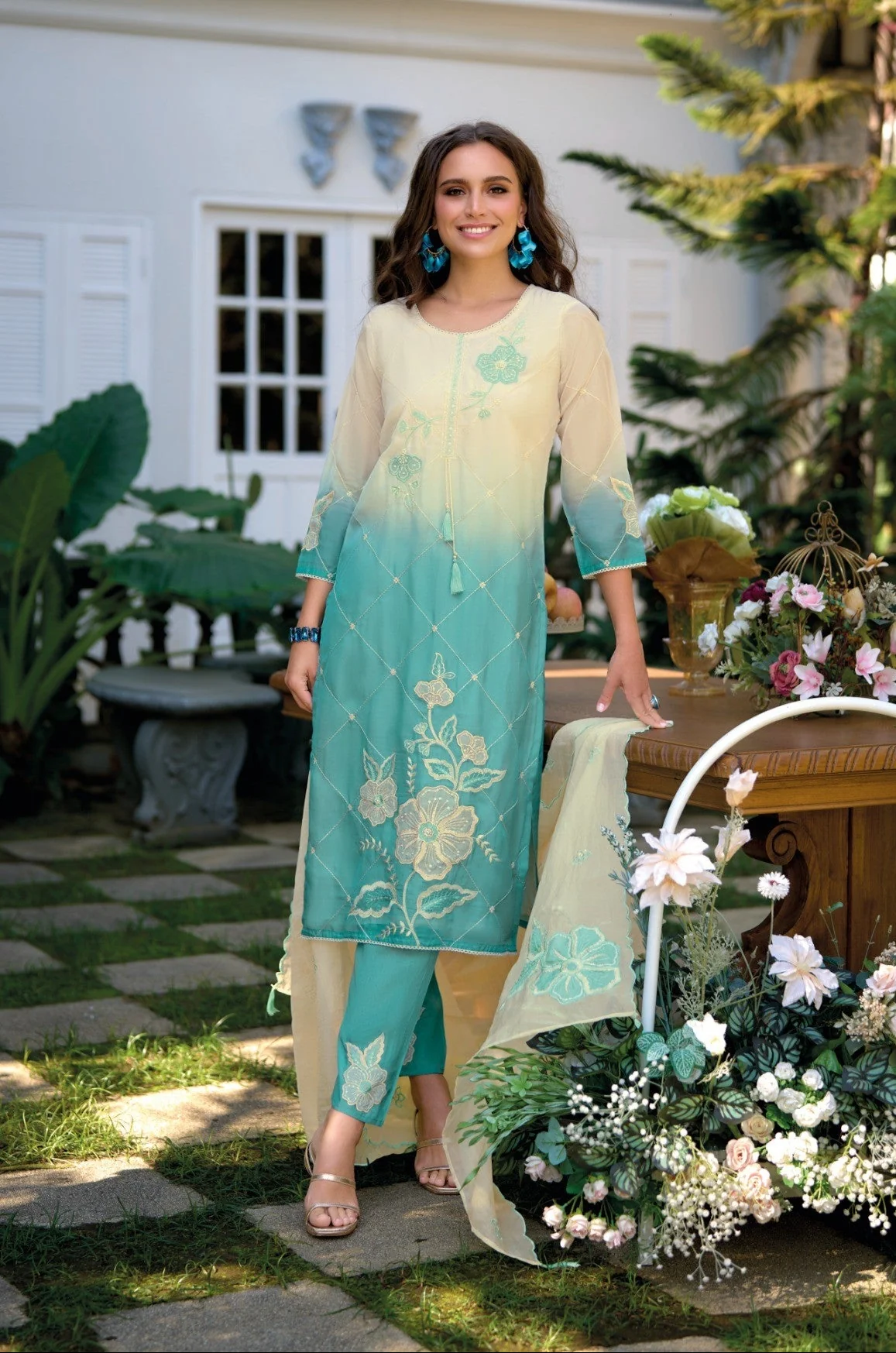 Chanchal softblue full work suit set - Image 3