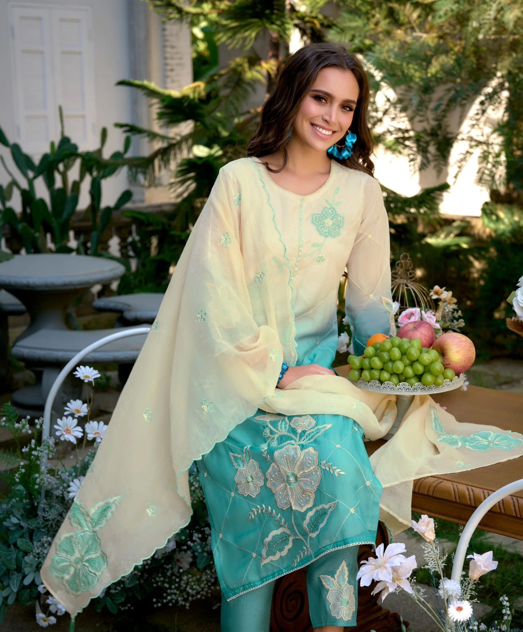 Chanchal softblue full work suit set - Image 4