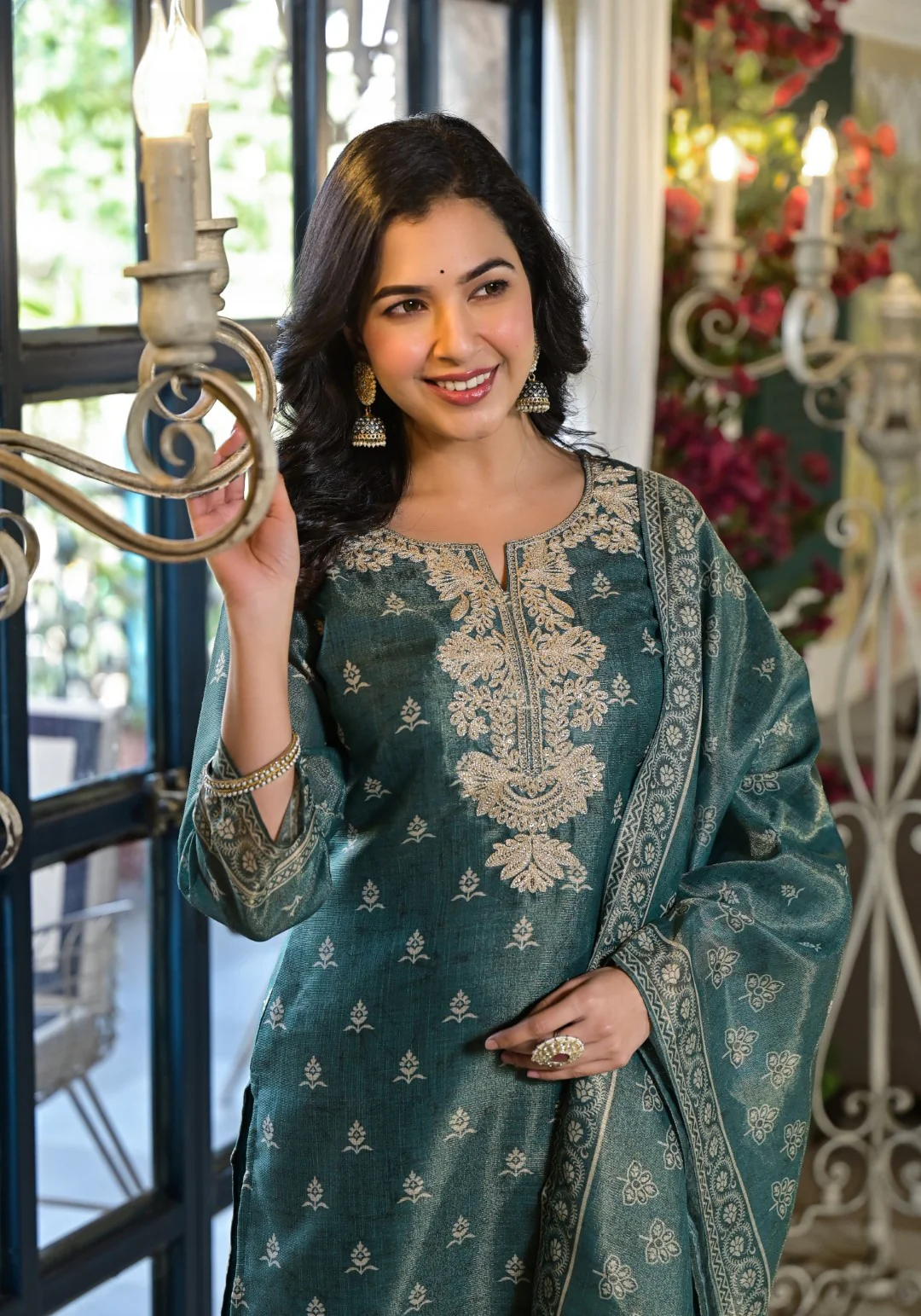 Nabha Pine Printed Work Suit Set - Image 2