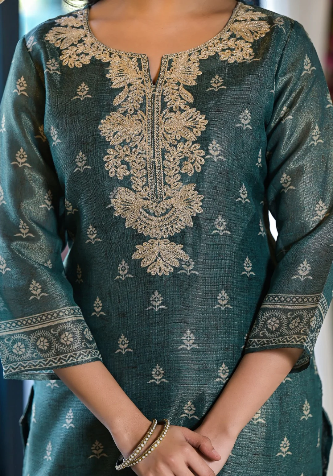 Nabha Pine Printed Work Suit Set - Image 4