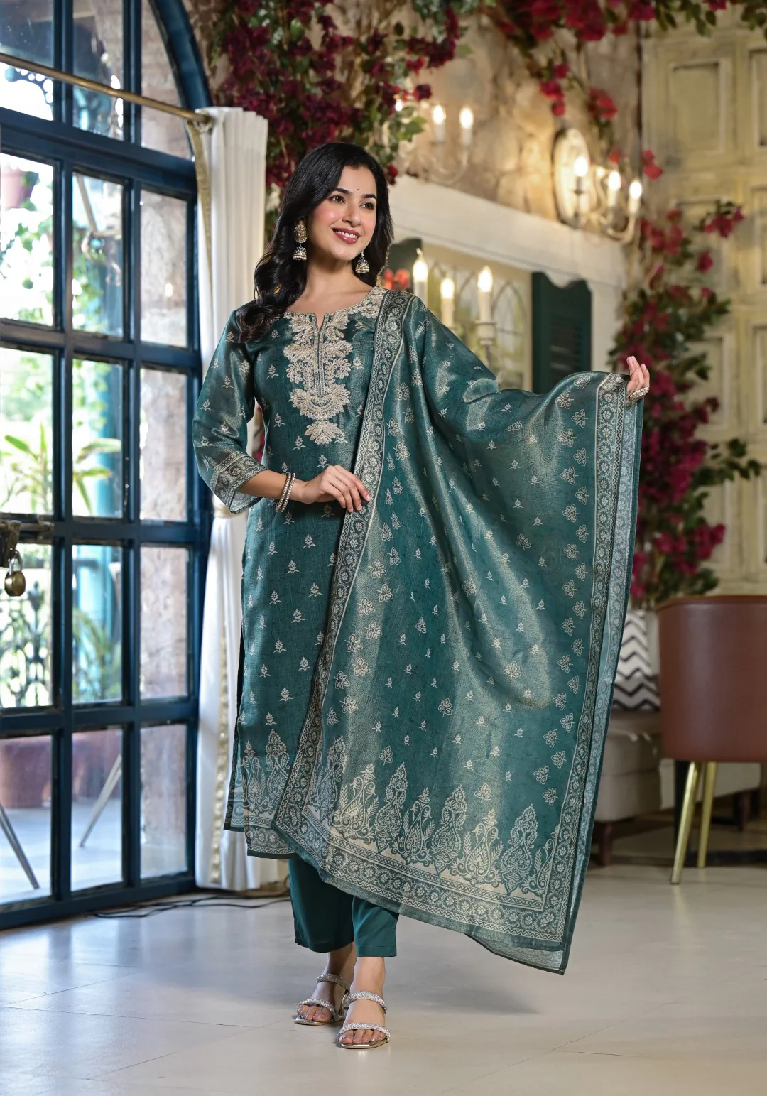 Nabha Pine Printed Work Suit Set - Image 5
