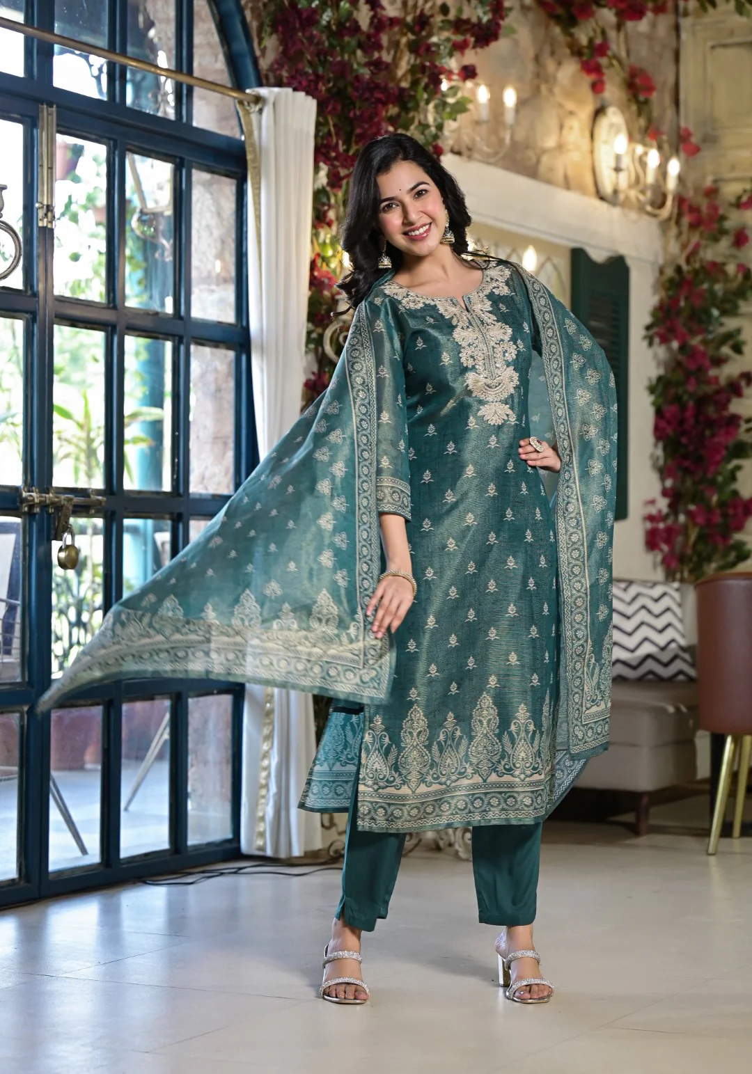 Nabha Pine Printed Work Suit Set - Image 6