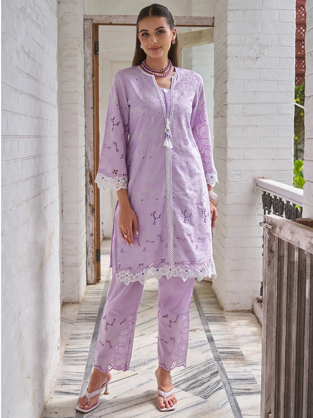 Anumeha Periwinkle Embrodiered Co-ord Set - Image 3