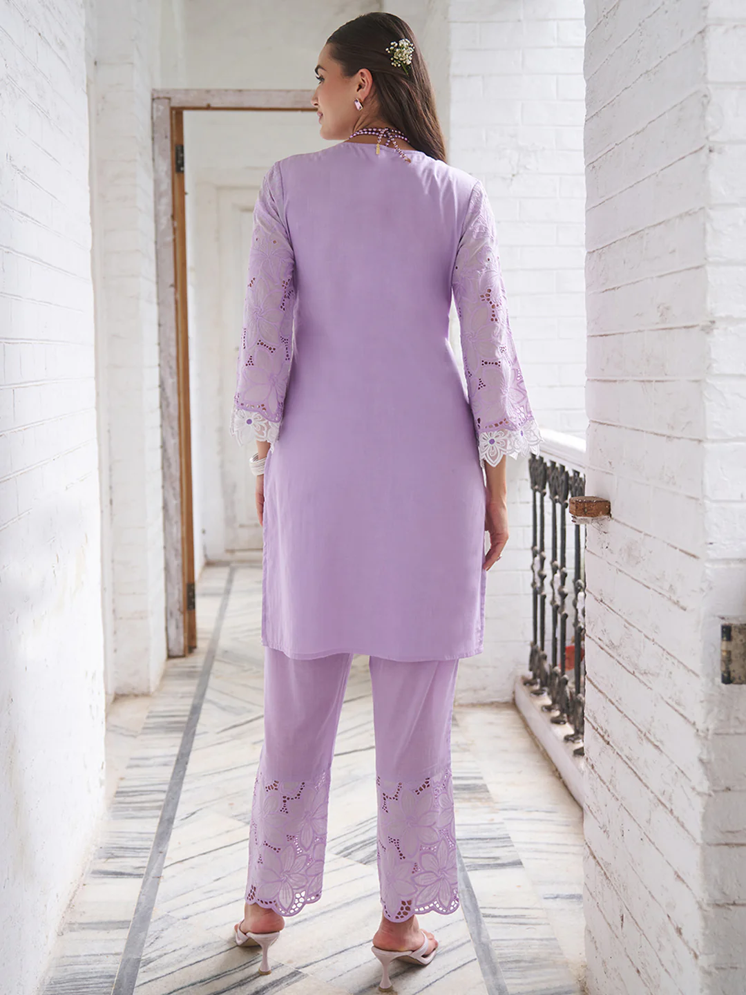 Anumeha Periwinkle Embrodiered Co-ord Set - Image 4