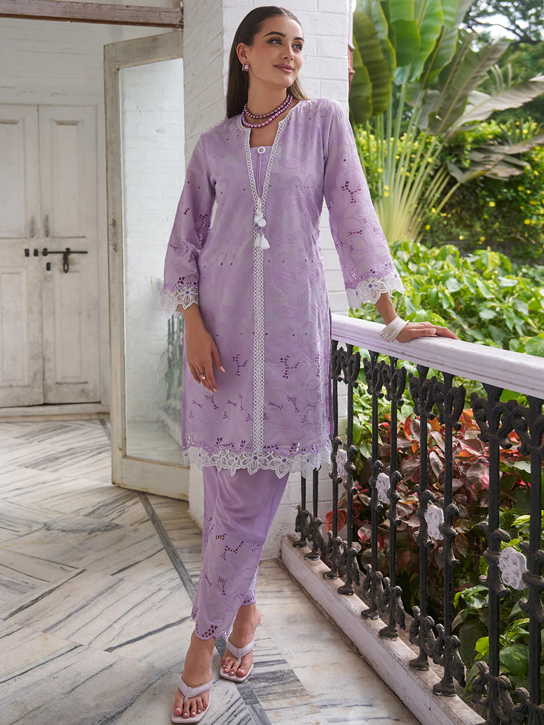 Anumeha Periwinkle Embrodiered Co-ord Set - Image 5