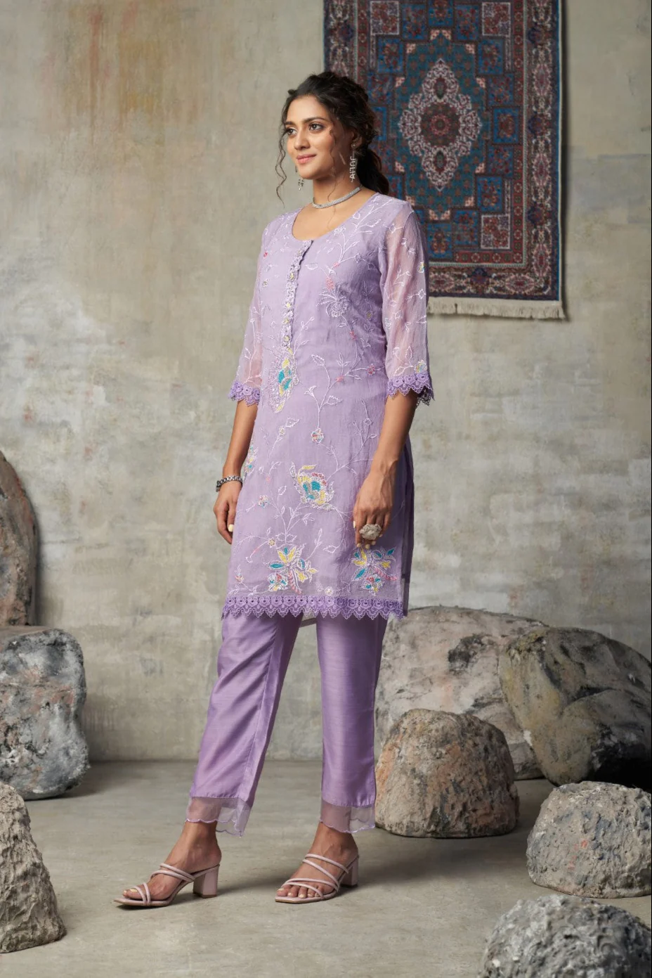 Anumeha lavender work co-ord set - Image 10