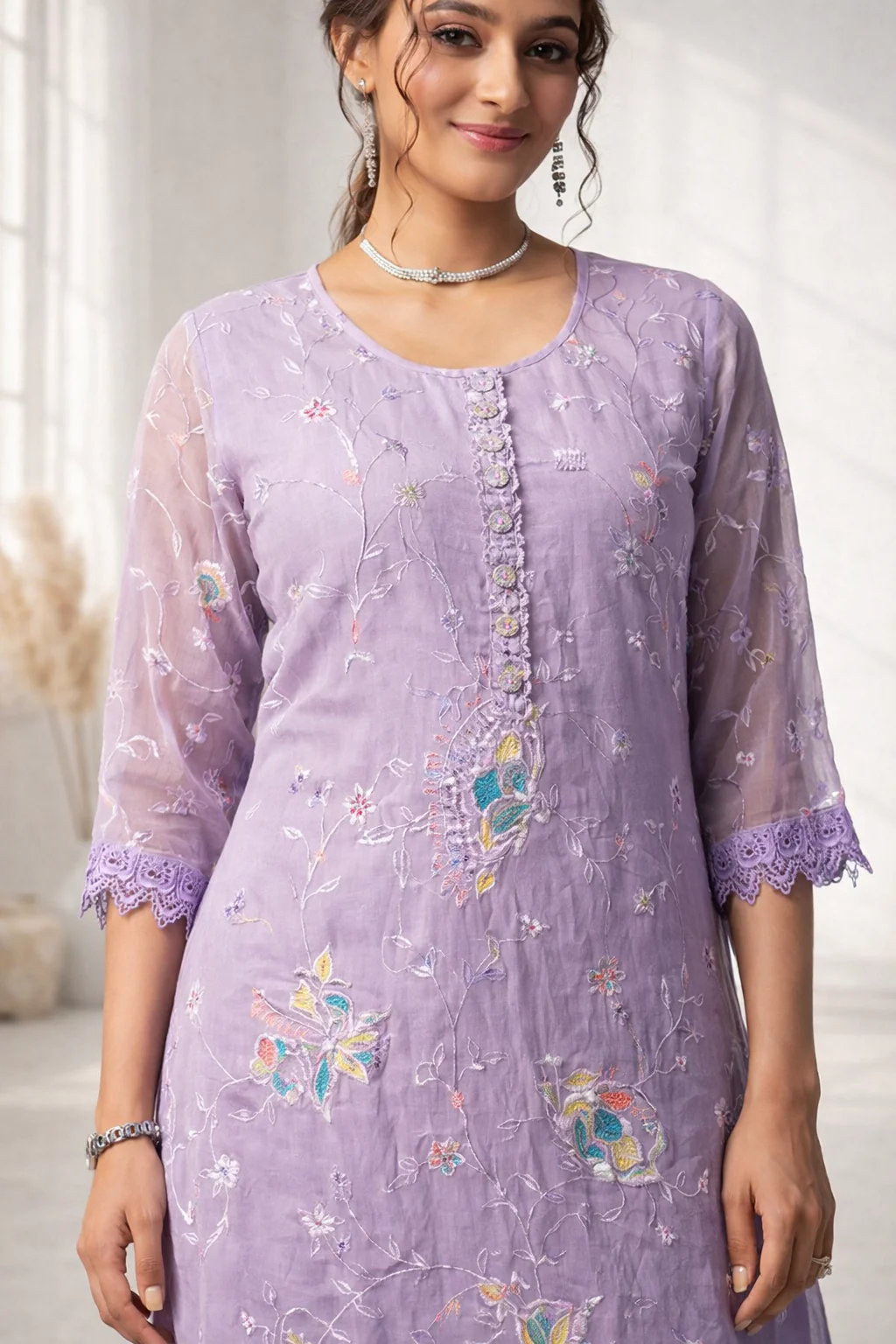 Anumeha lavender work co-ord set - Image 5