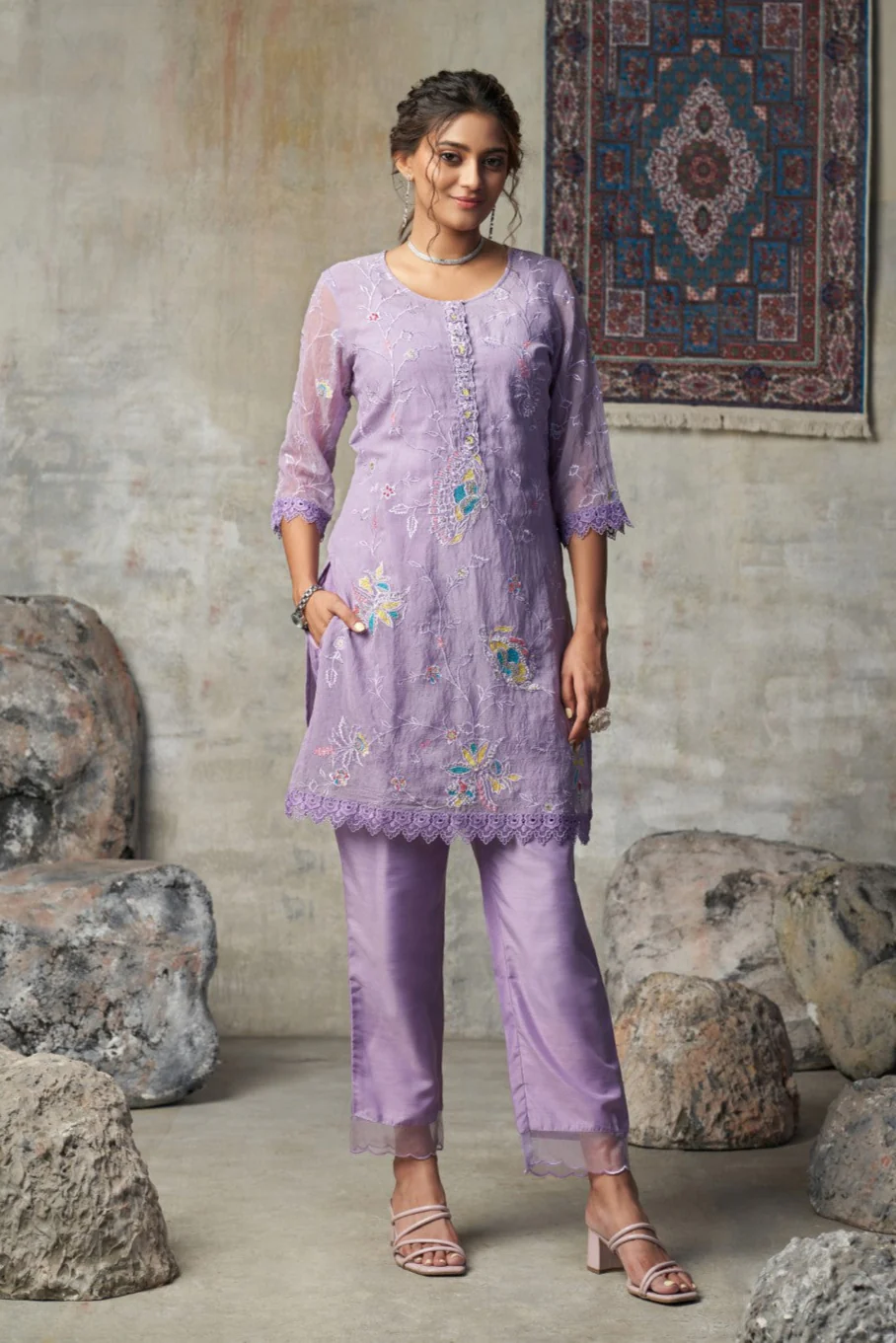 Anumeha lavender work co-ord set - Image 8