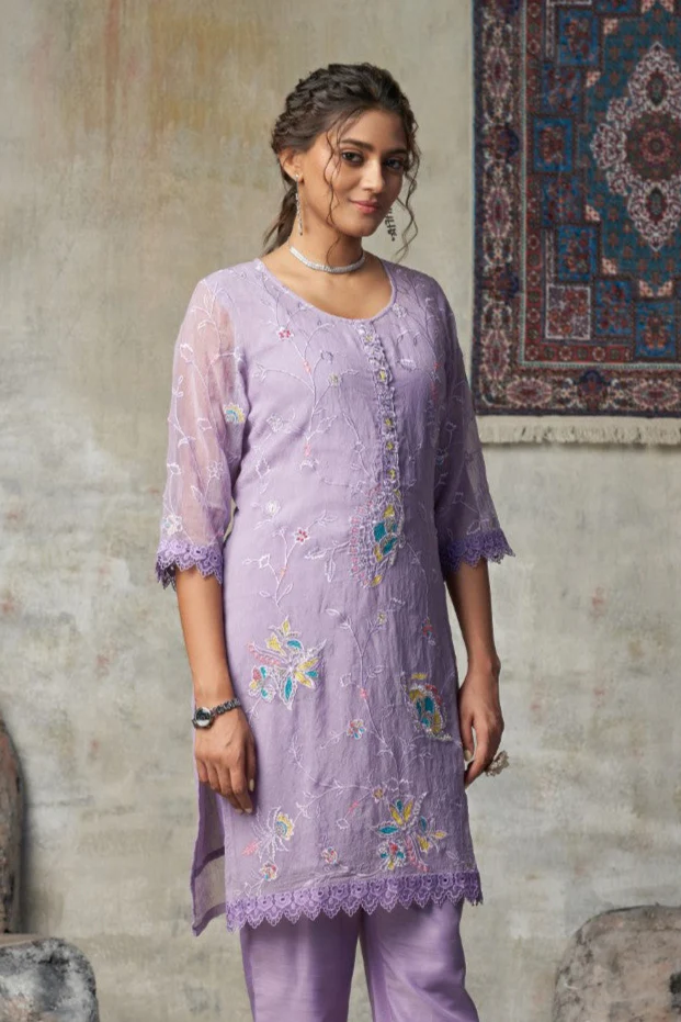 Anumeha lavender work co-ord set - Image 9