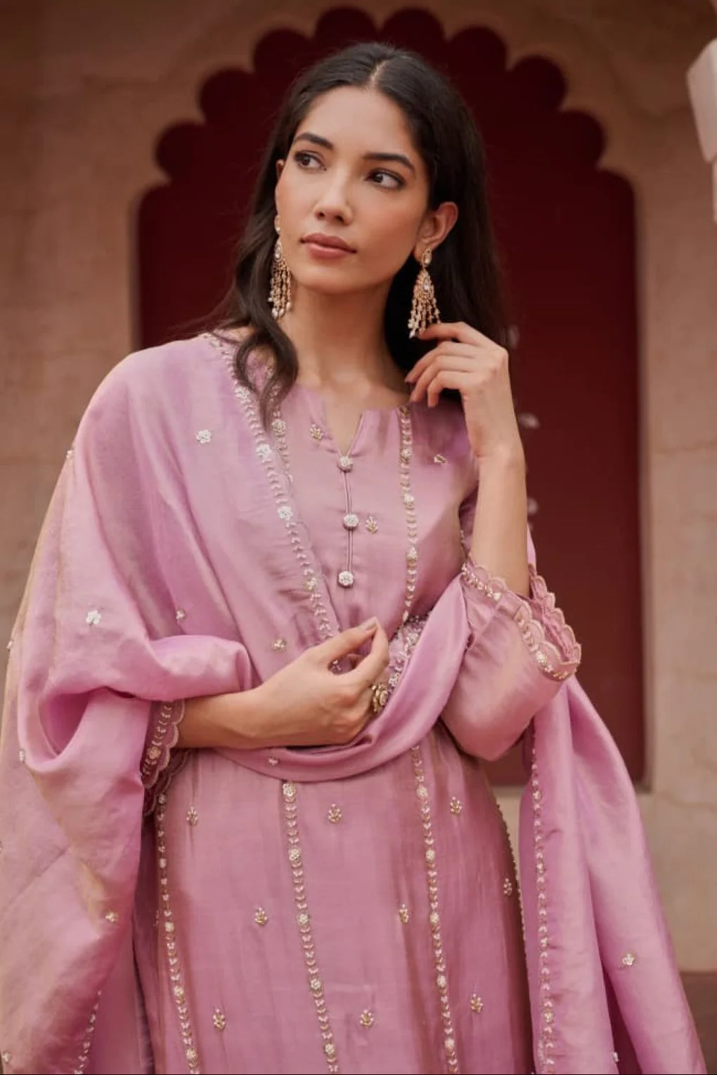 Gaurisha blossom full work suit set - Image 2