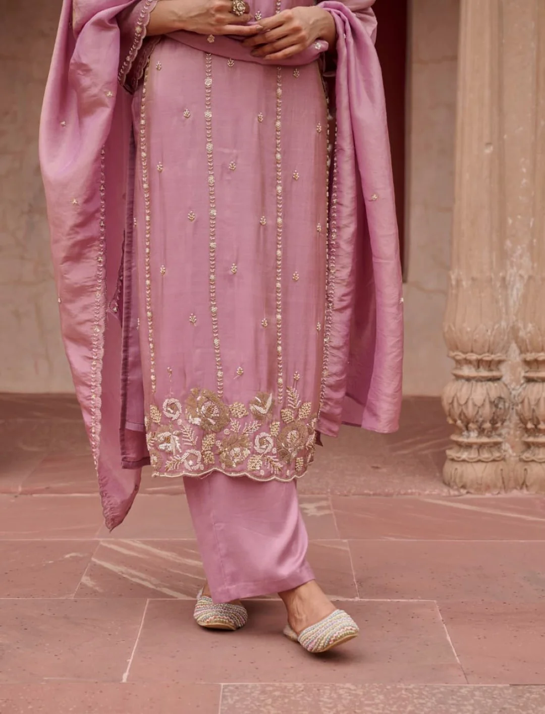 Gaurisha blossom full work suit set - Image 4