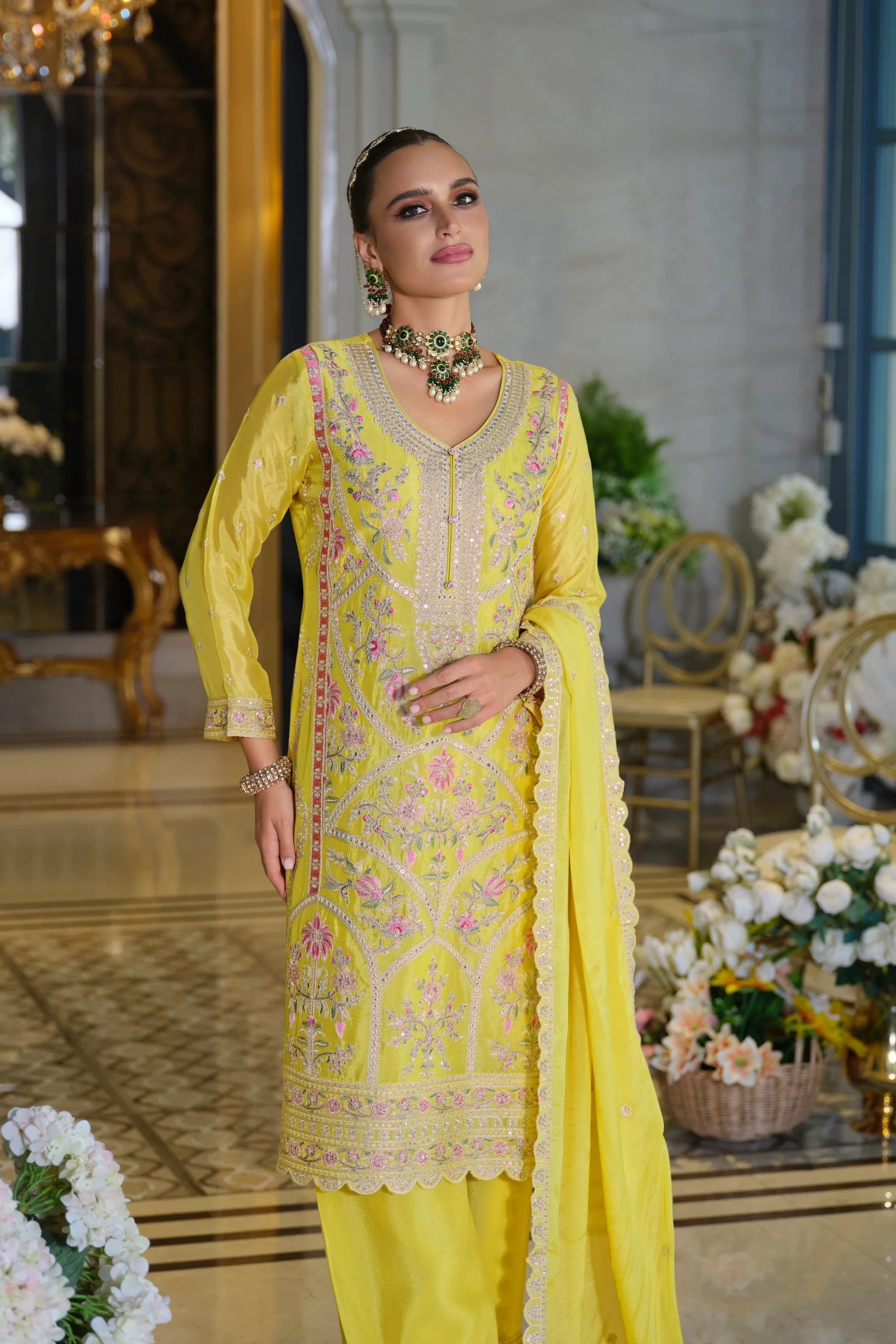 Farz Sunshine Full Work Heavy Suit Set - Image 4