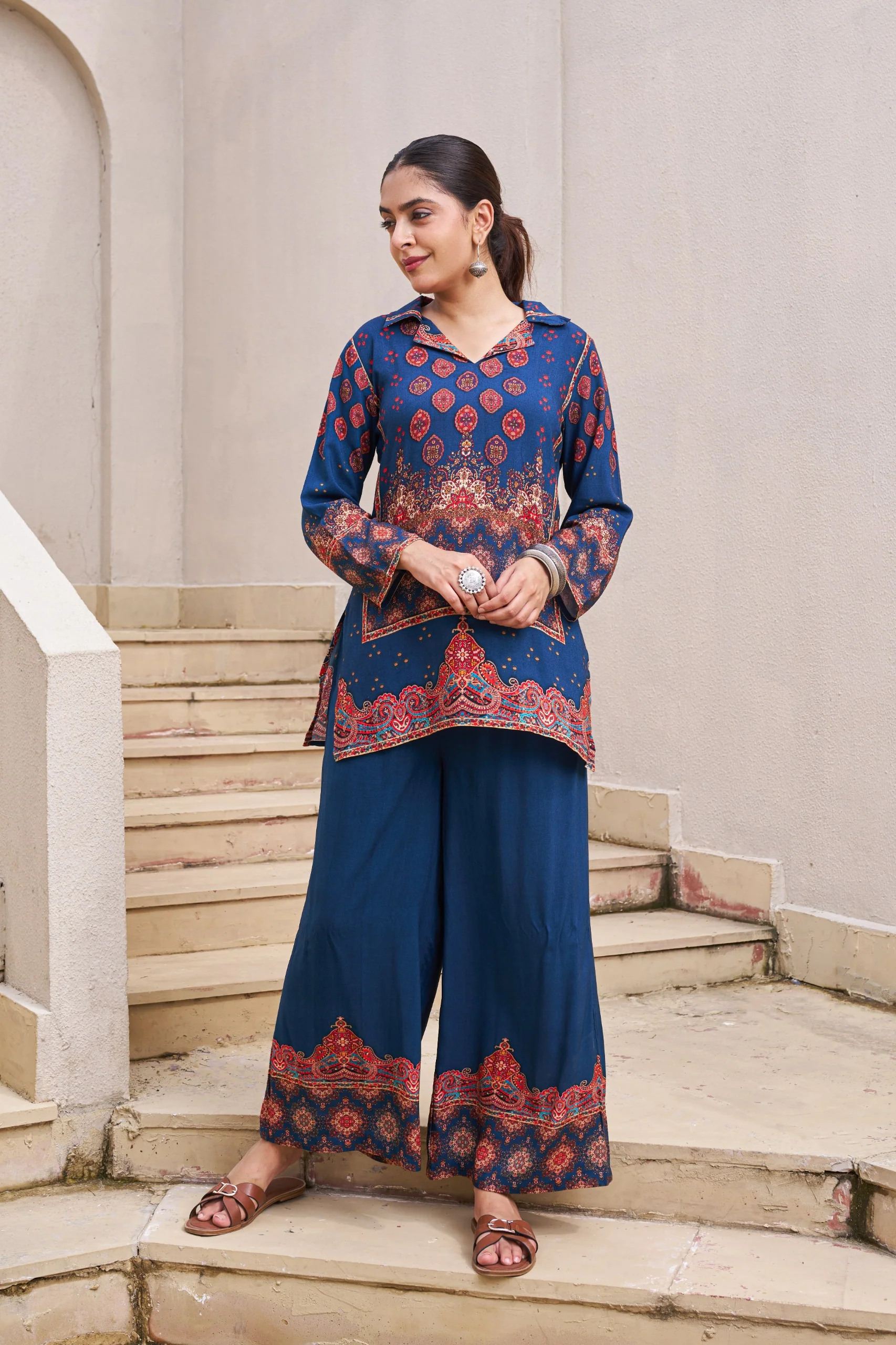 Kabool Nileblue Printed Co-ord set - Image 3