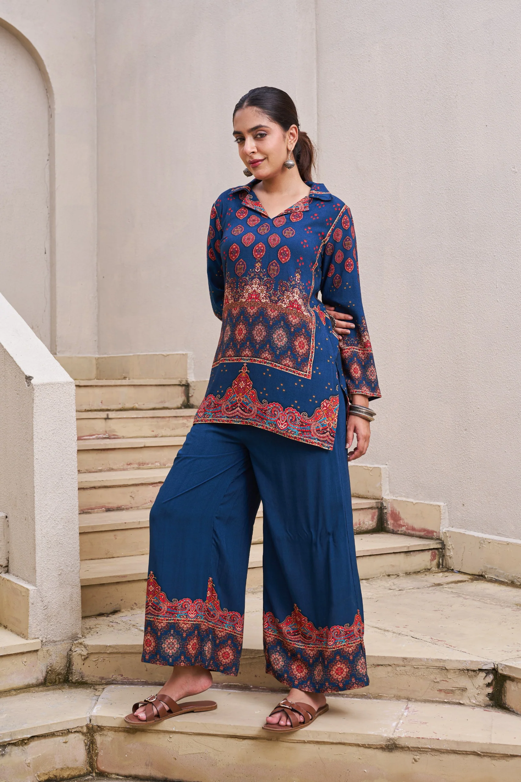 Kabool Nileblue Printed Co-ord set - Image 5