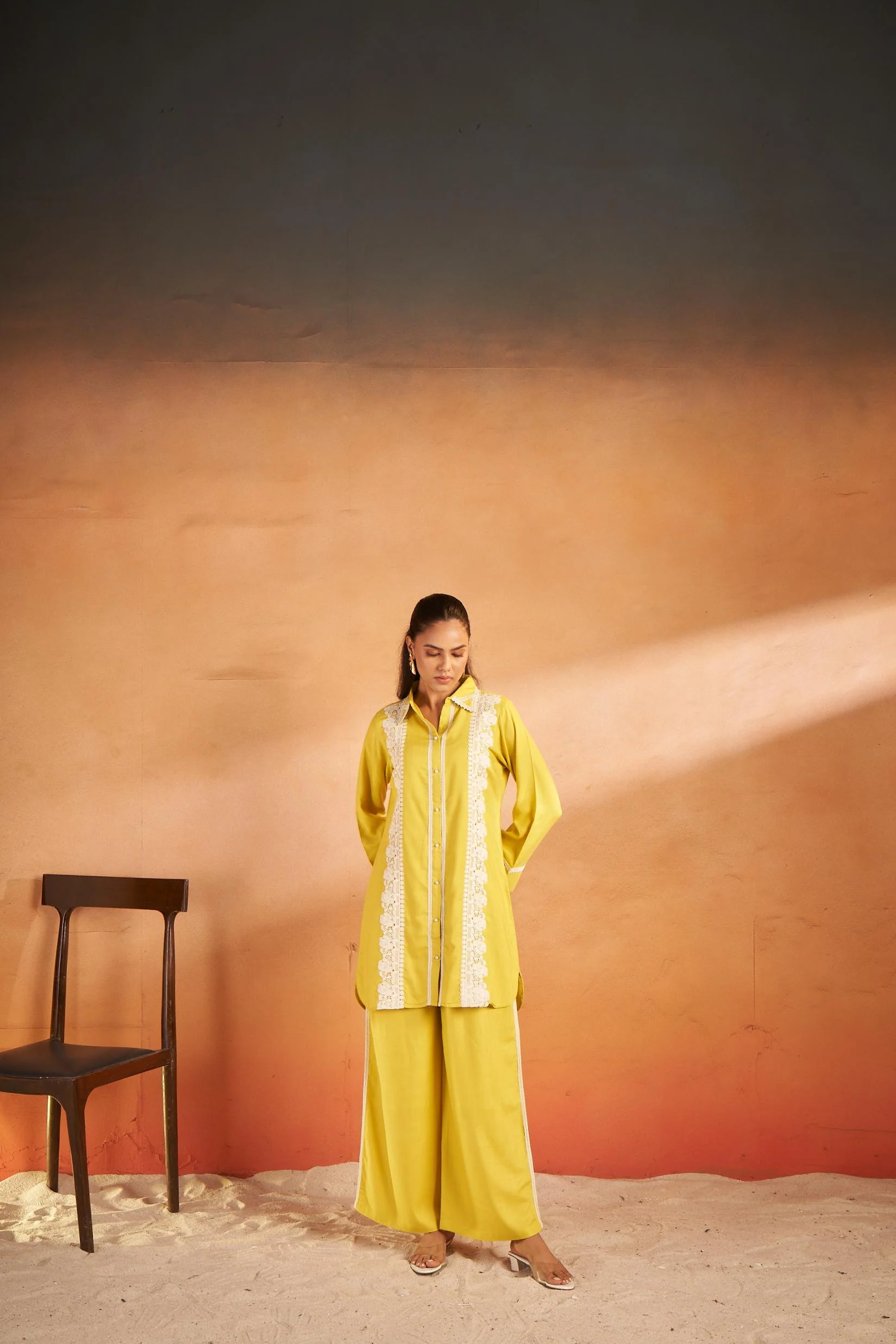 Hardik Canary Cotton Co-ord Set - Image 3