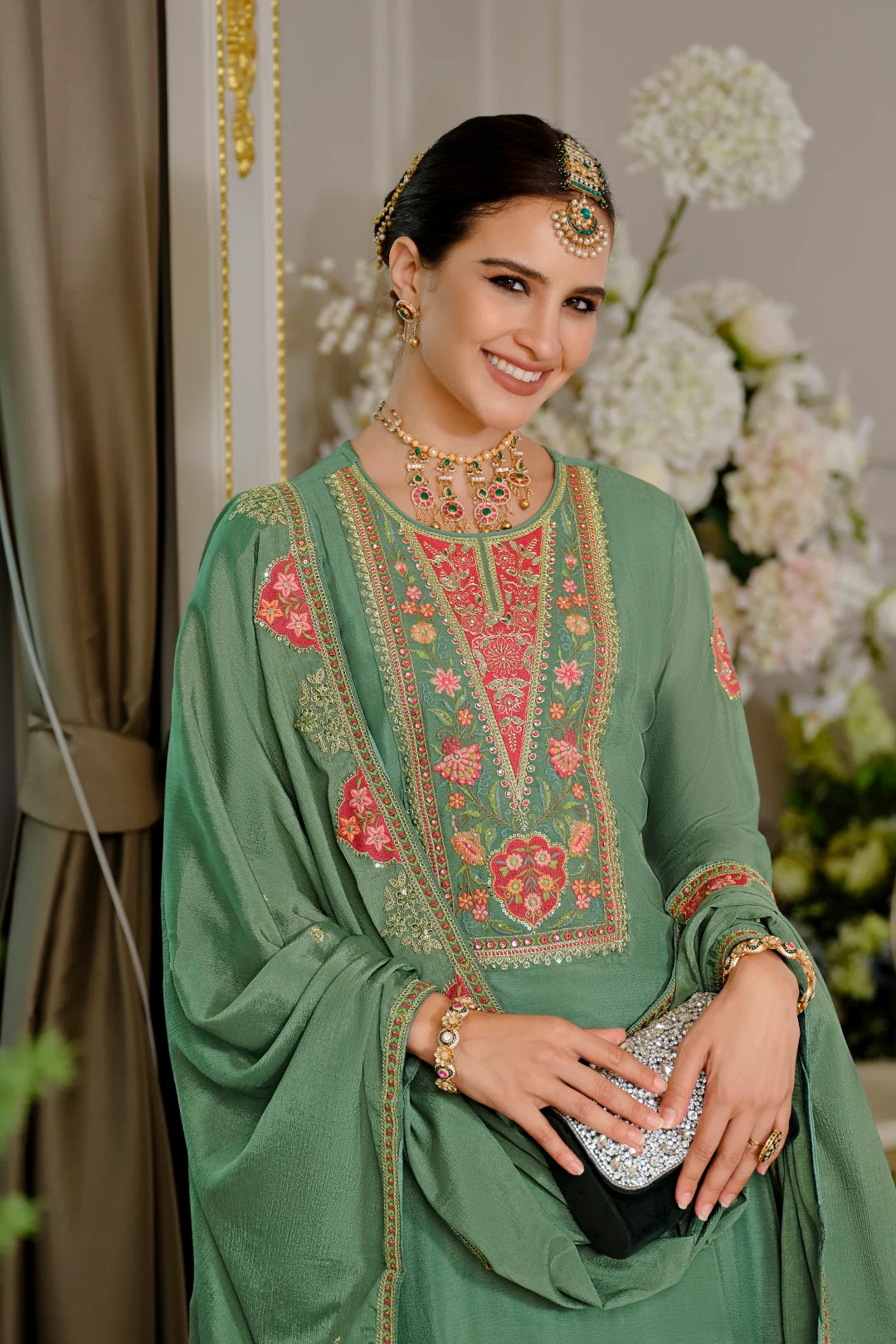 Suryamookhi Fern Embroidery Gharara Suit Set - Image 5