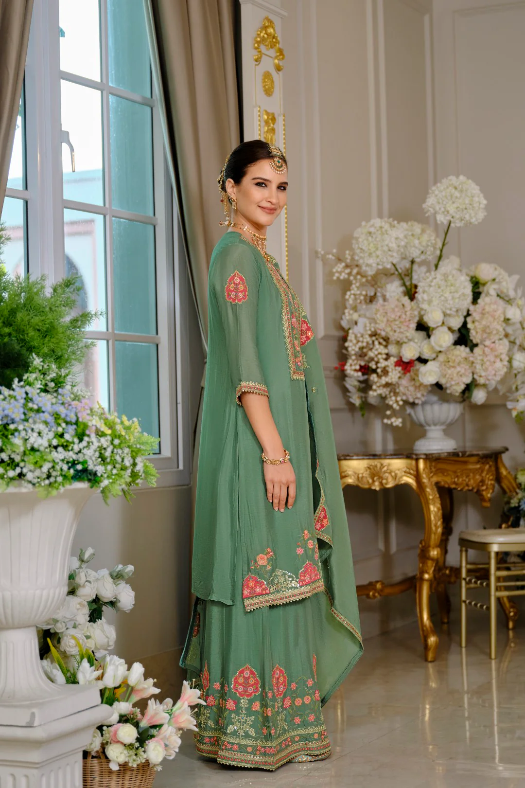 Suryamookhi Fern Embroidery Gharara Suit Set - Image 6