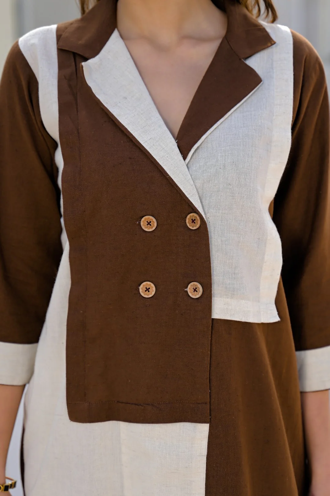 Tatva Coffee Cotton Dress - Image 8