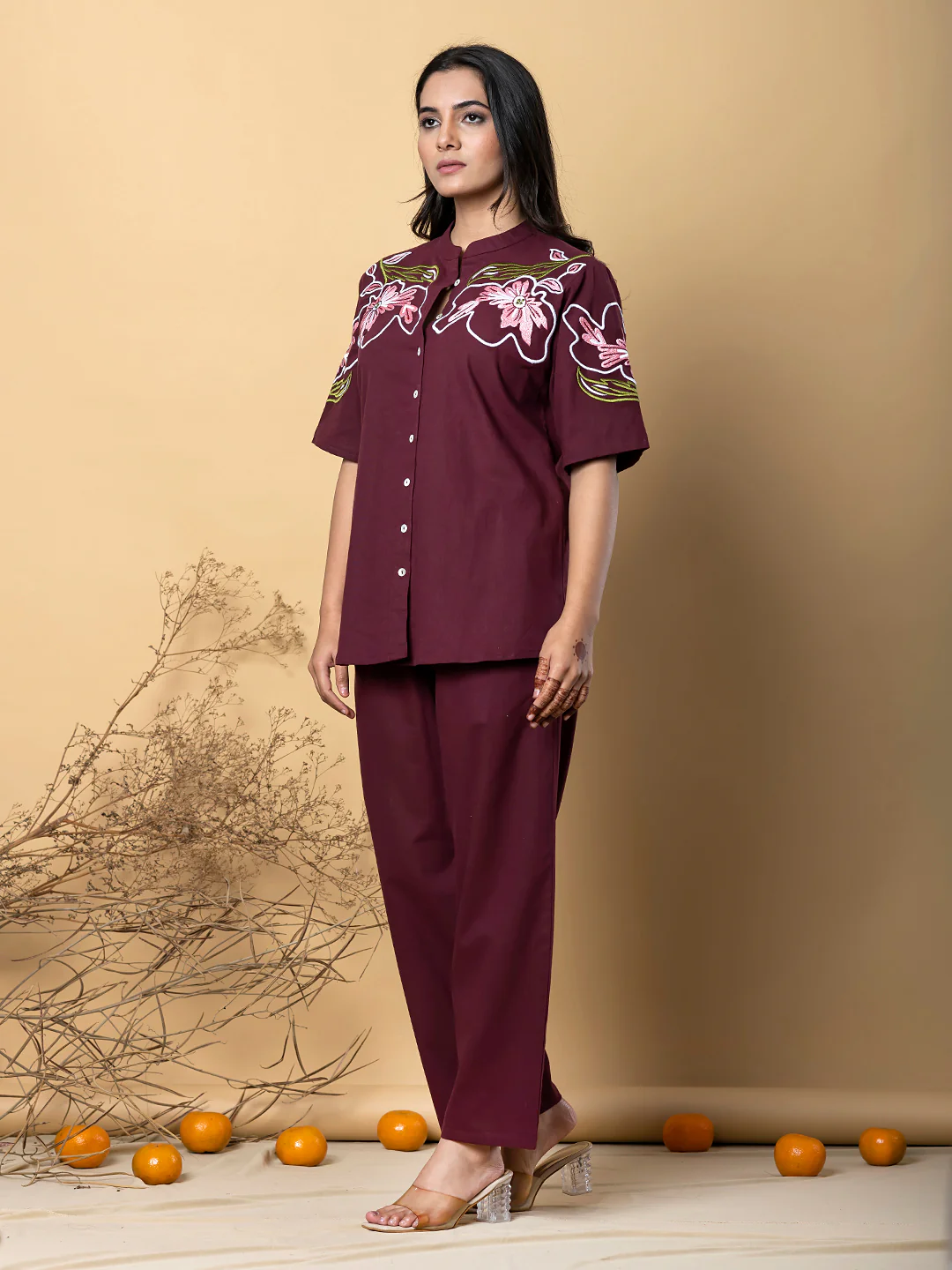 Tripti Mulberry Embroidery Cotton Co-ord Set - Image 6