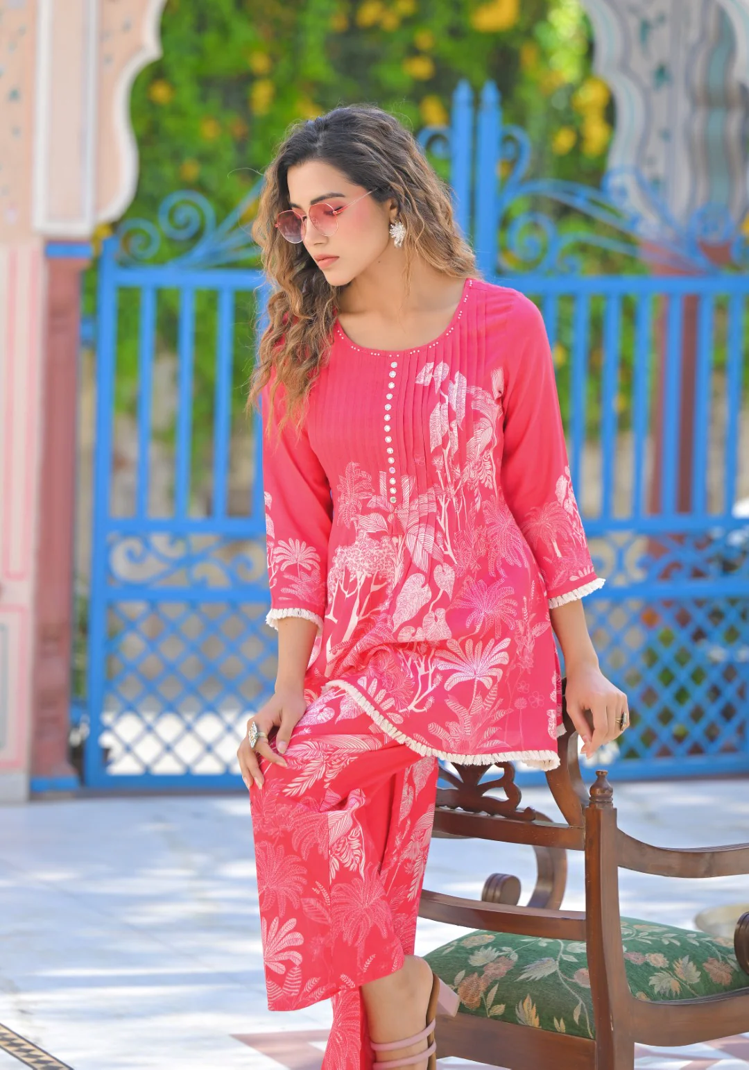 Iti Punch Printed Cotton Co-ord Set - Image 6
