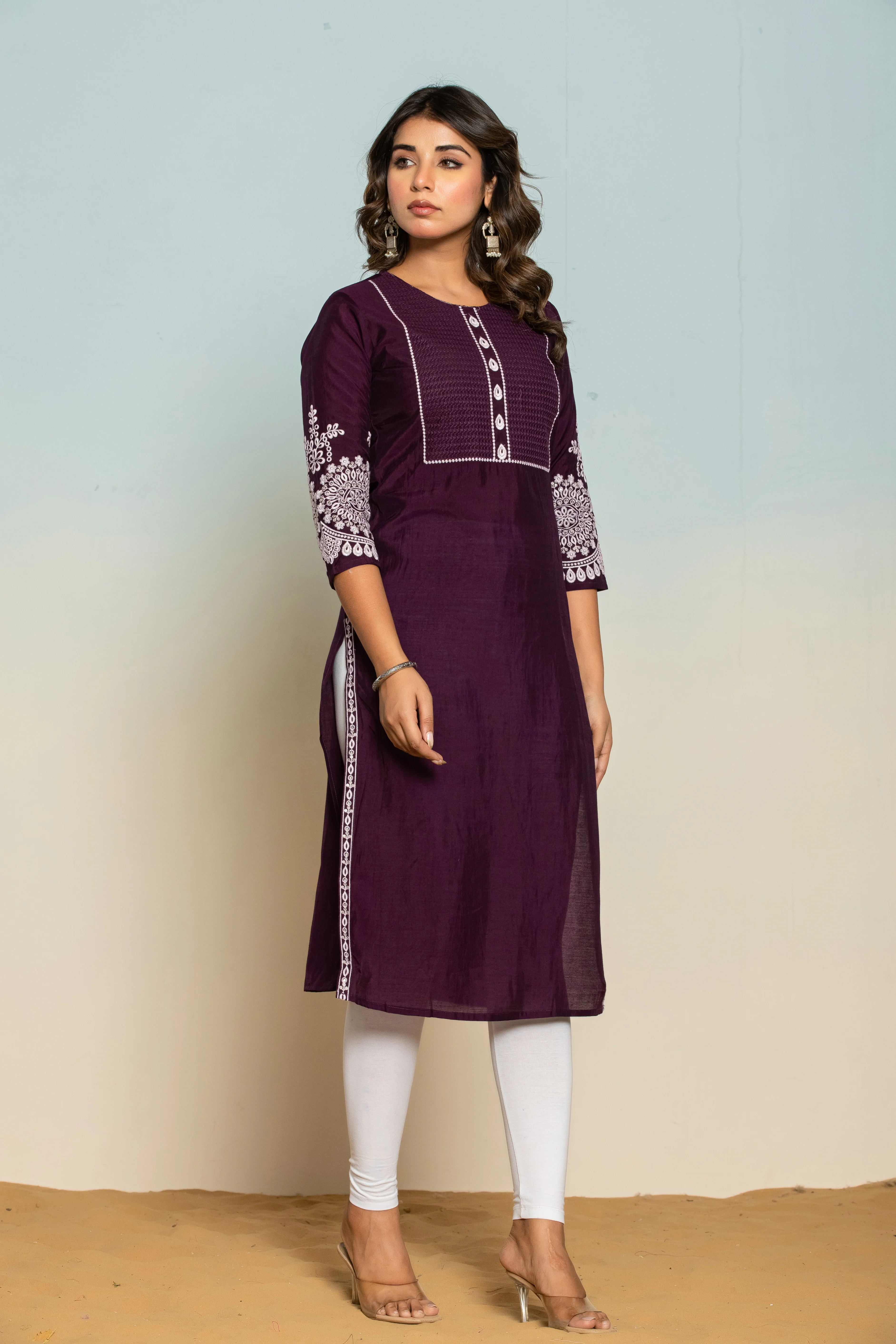 UMA VOILA EMBROIDERED KURTI - Image 4