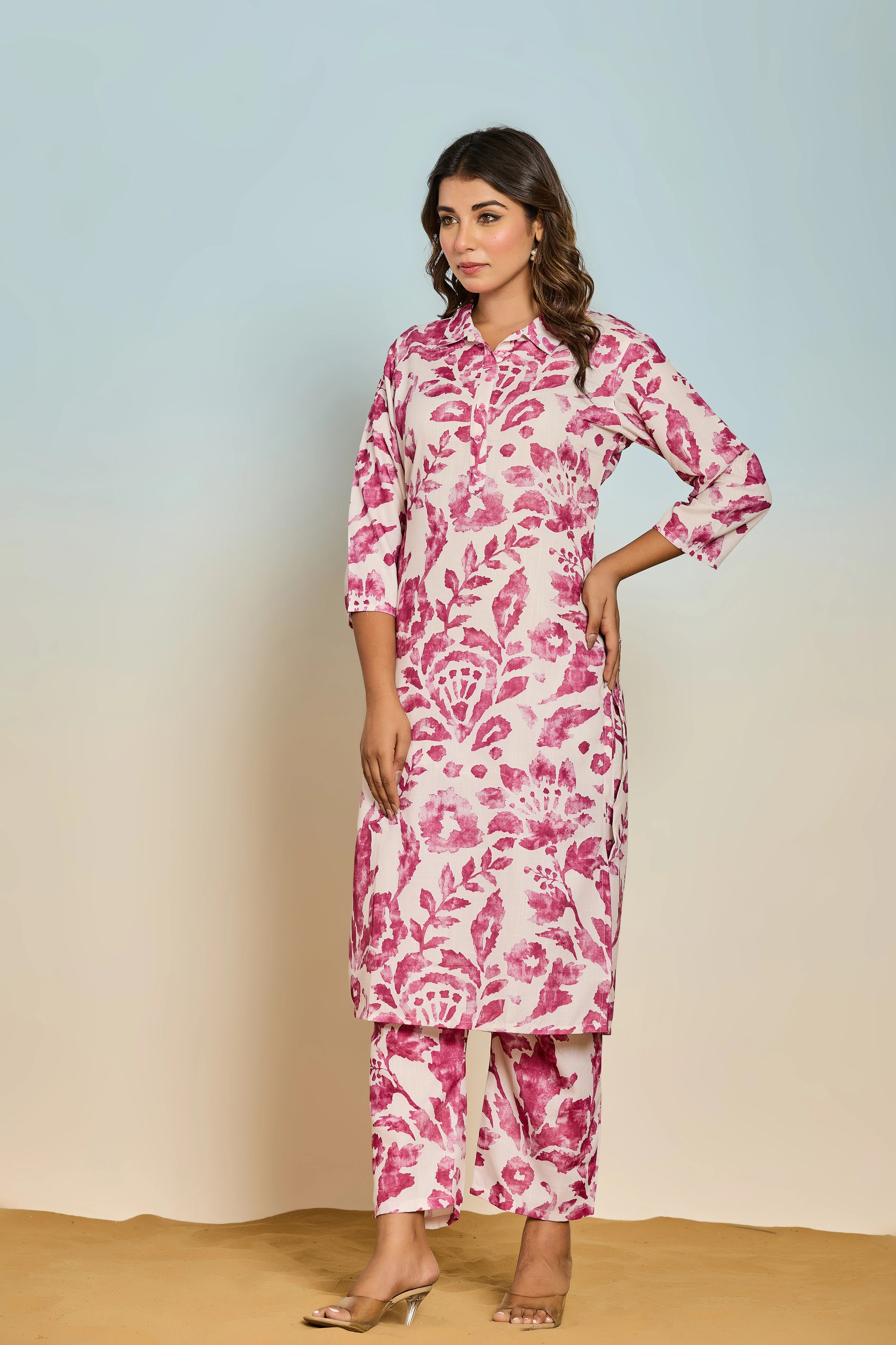 Elixir Rose Linen Printed Co-ord Set - Image 6