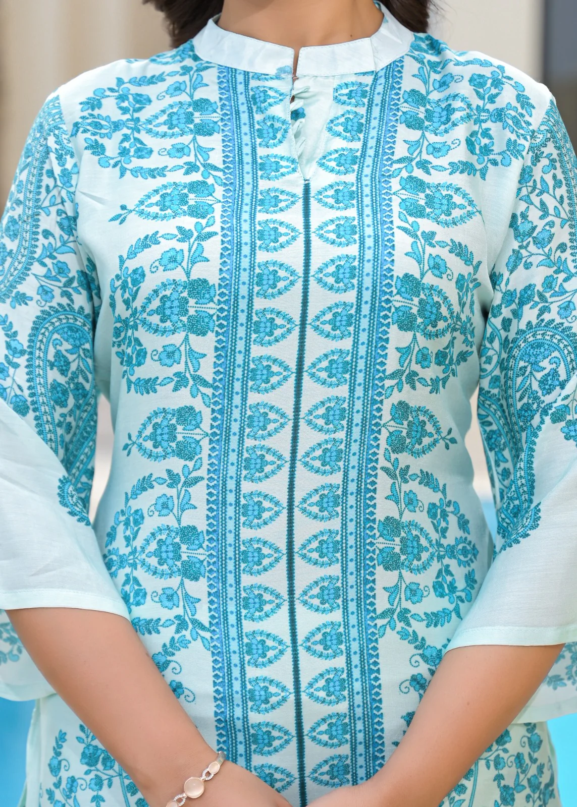 RAAGVI AZURE PRINTED Muslin CO-ORD SET - Image 5