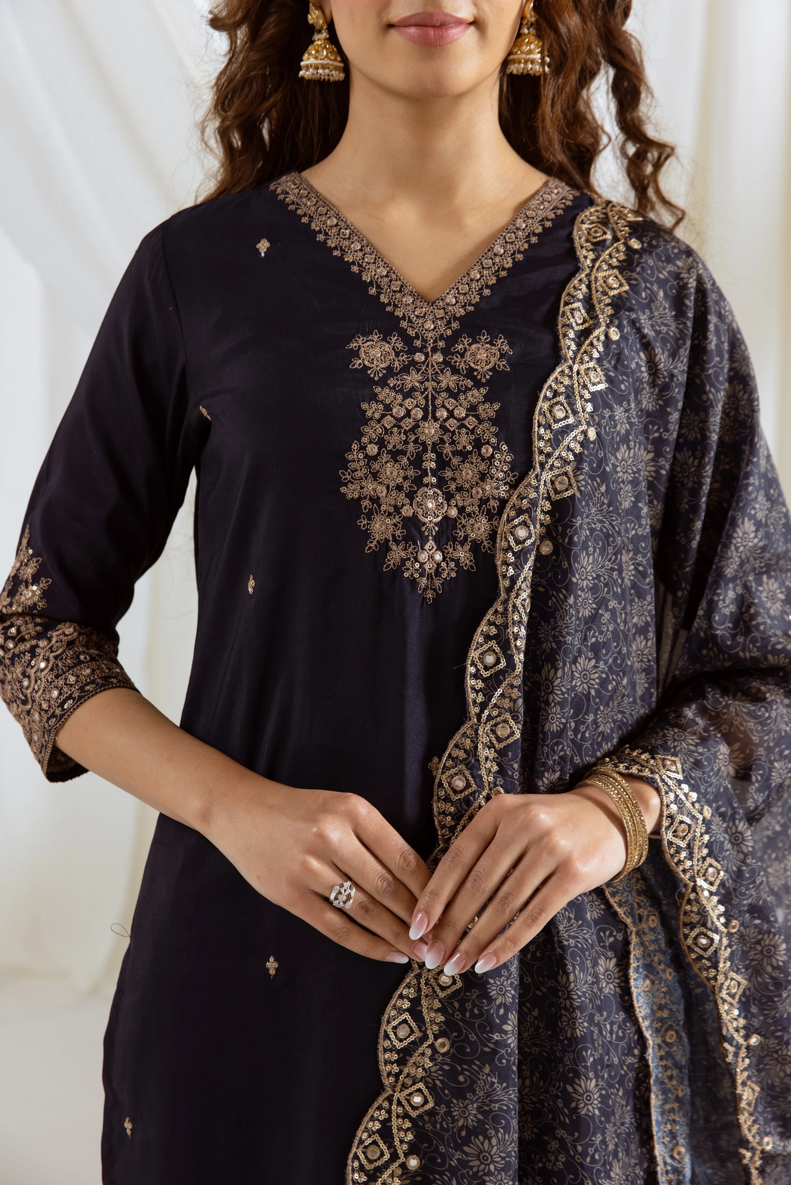 Bakul Taupe Full Work Suit Set - Image 2