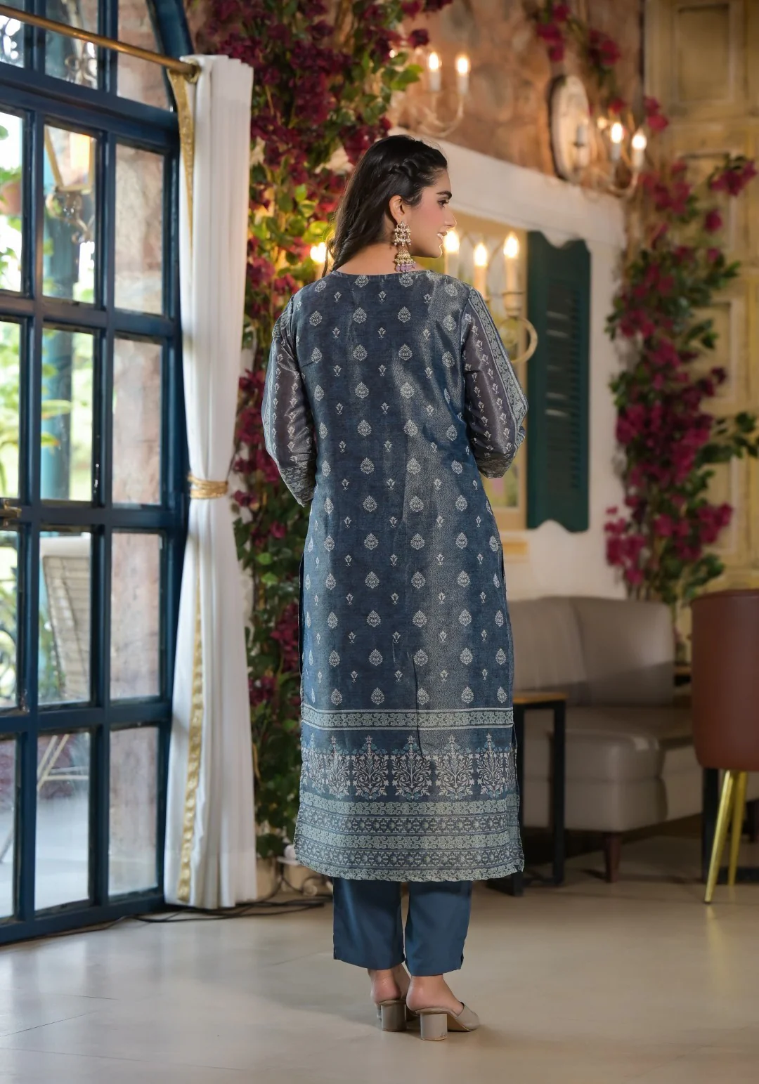 Nabha Bluewood Printed Work Suit Set - Image 3