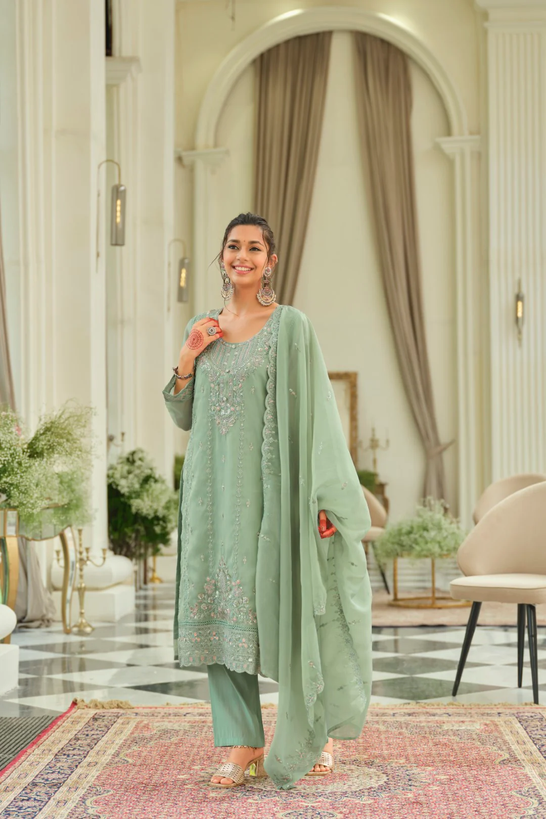 Adab minty full work suit set - Image 4