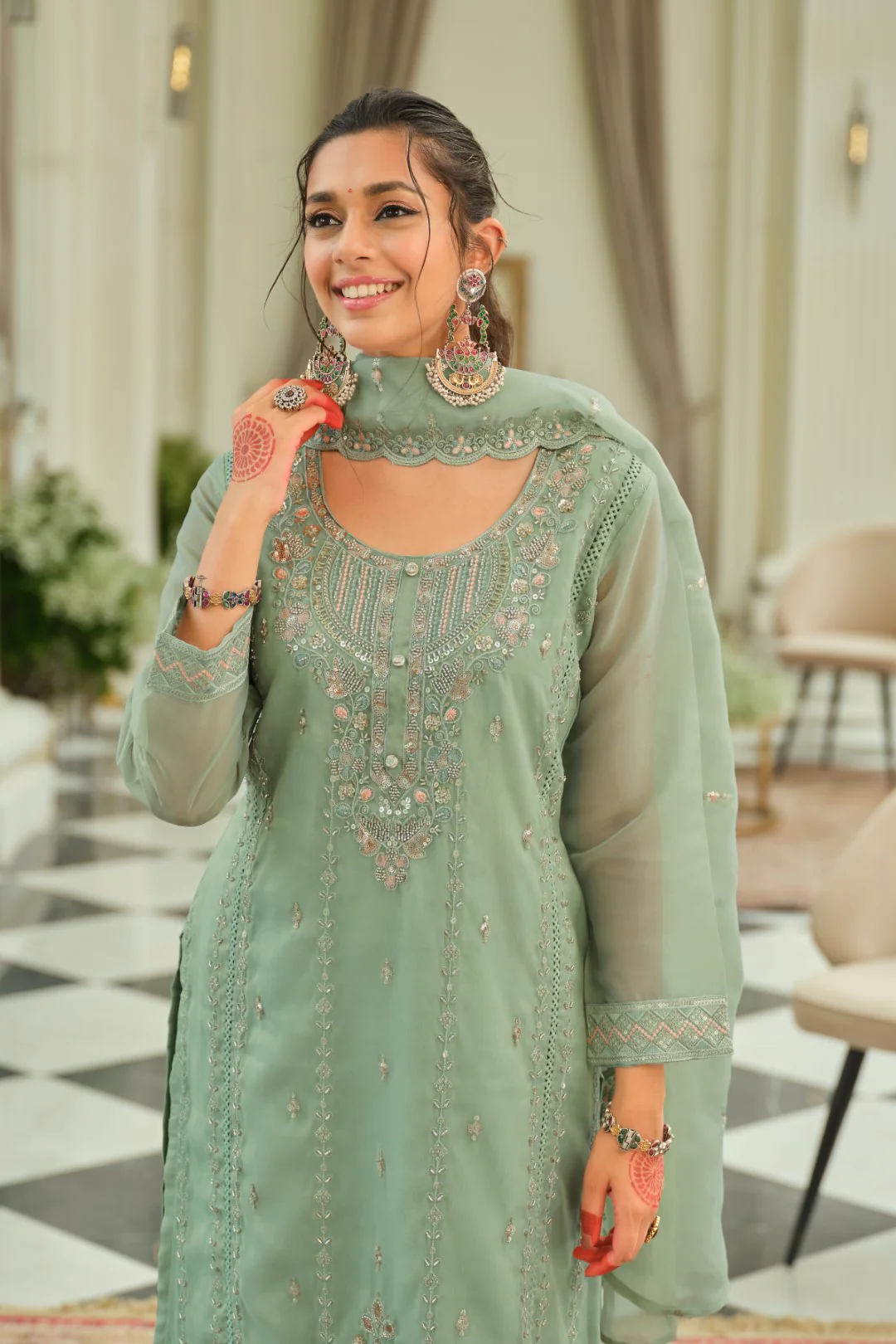 Adab minty full work suit set - Image 5
