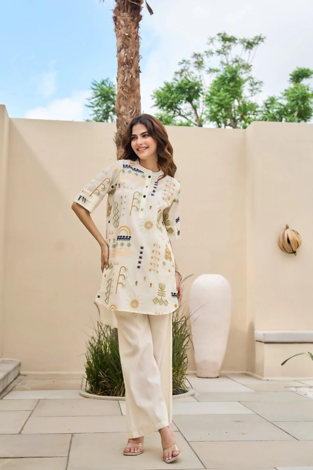 Tatva Alabaster Embroidery Cotton Co-ord Set - Image 8