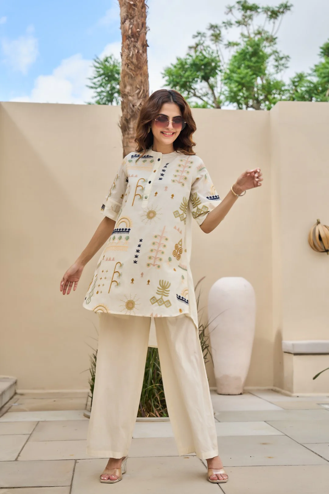 Tatva Alabaster Embroidery Cotton Co-ord Set - Image 9